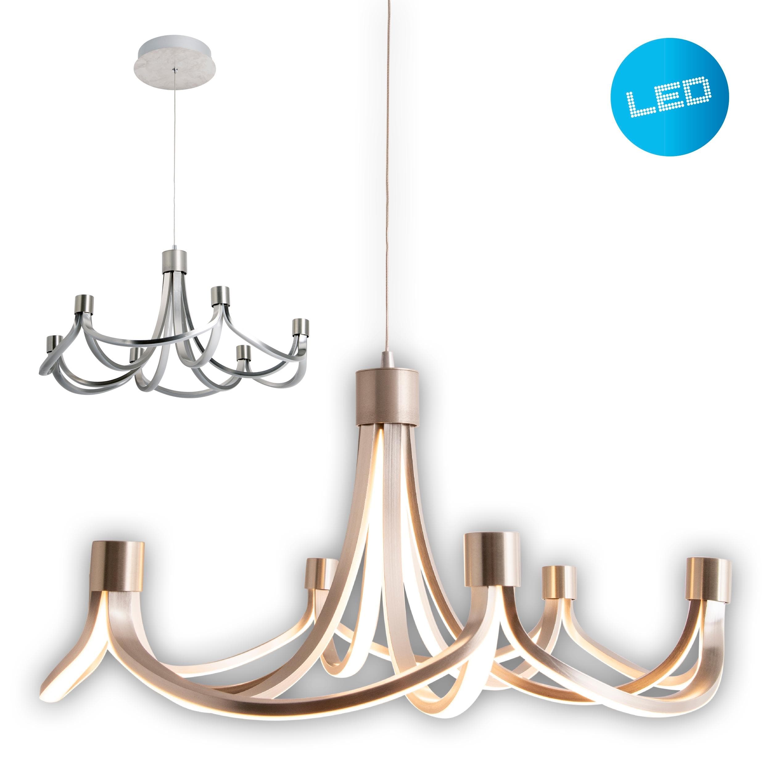 NÄVE LED Pendelleuchte Festos Grau Nickel Matt Dimmbar