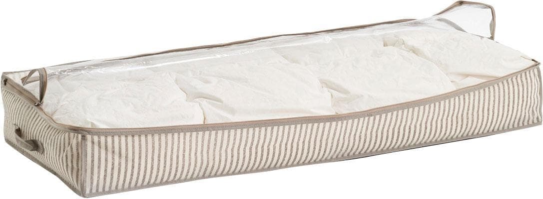 Zeller Present Aufbewahrungstasche Stripes 2-tlg. Vlies Beige