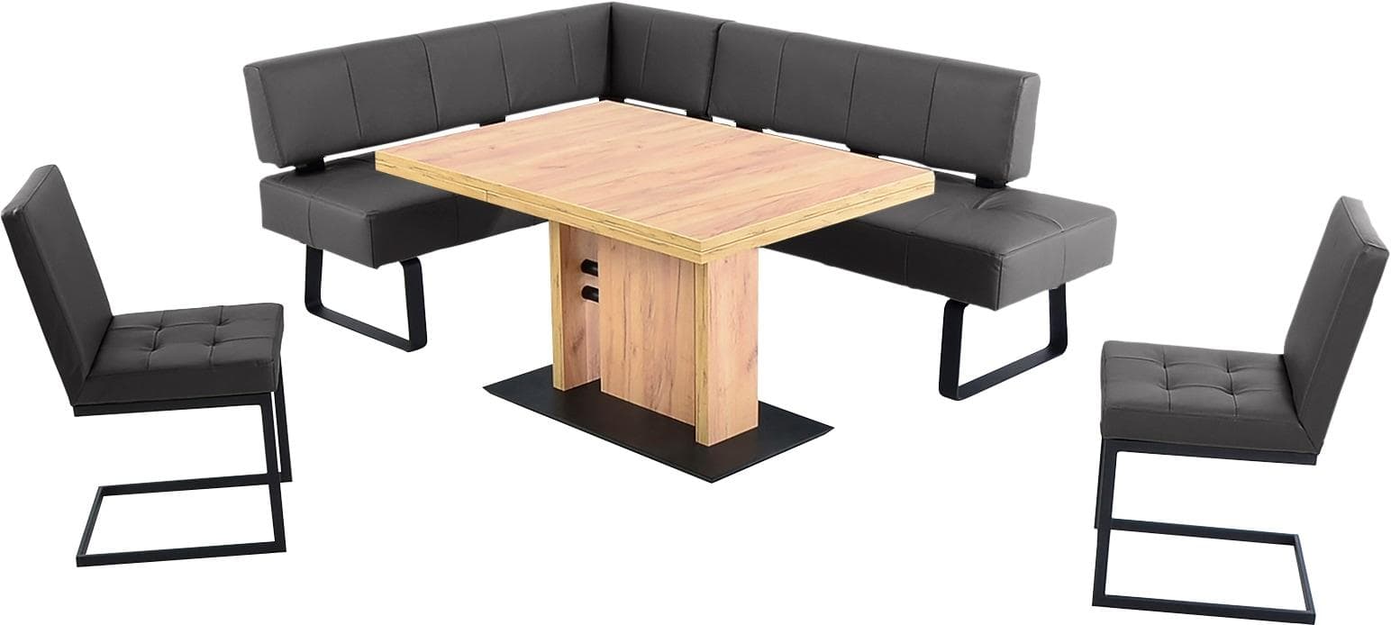 K+W Spider II Essgruppe mit Eckbank und Ausziehtisch Braun