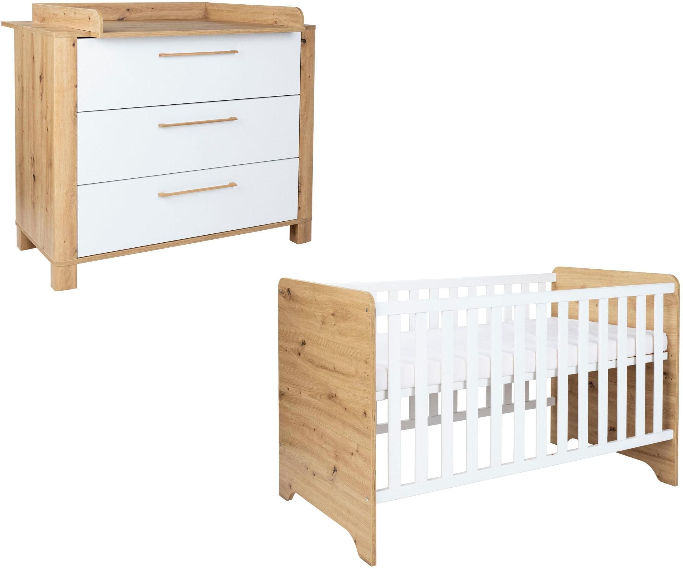 ARTHUR BERNDT Babyzimmer Set Marlon 2-teilig Weiß/Natur