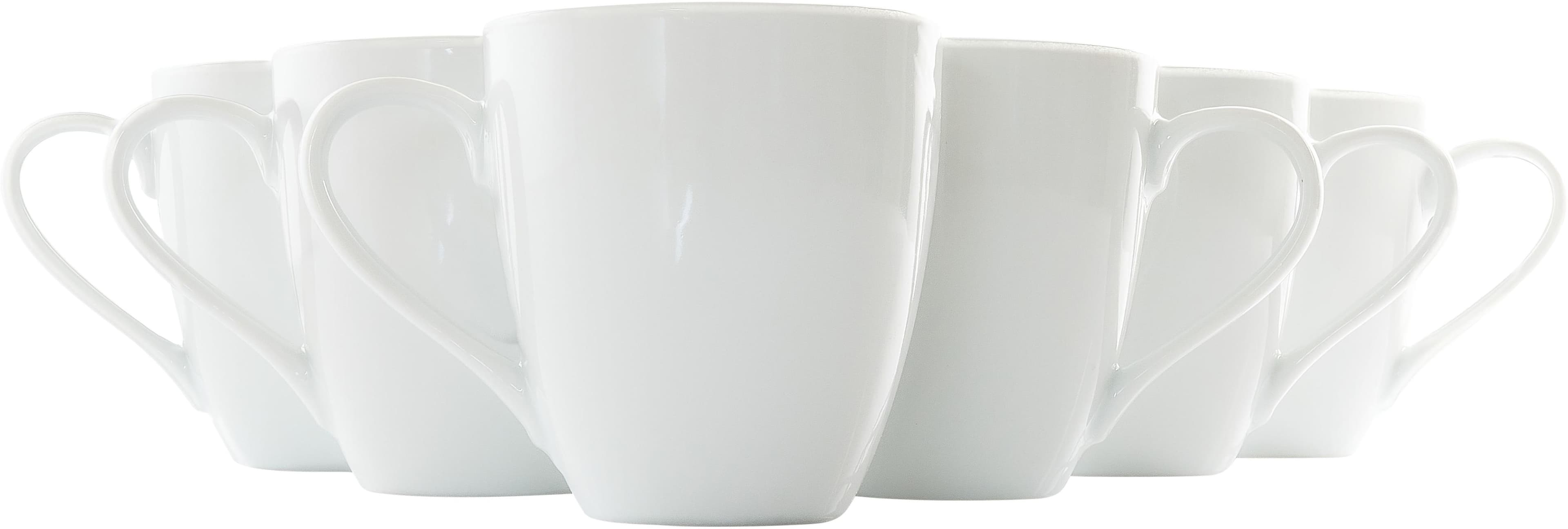 Retsch Arzberg 6-teiliges XXL-Kaffeebecher-Set Weiß Porzellan