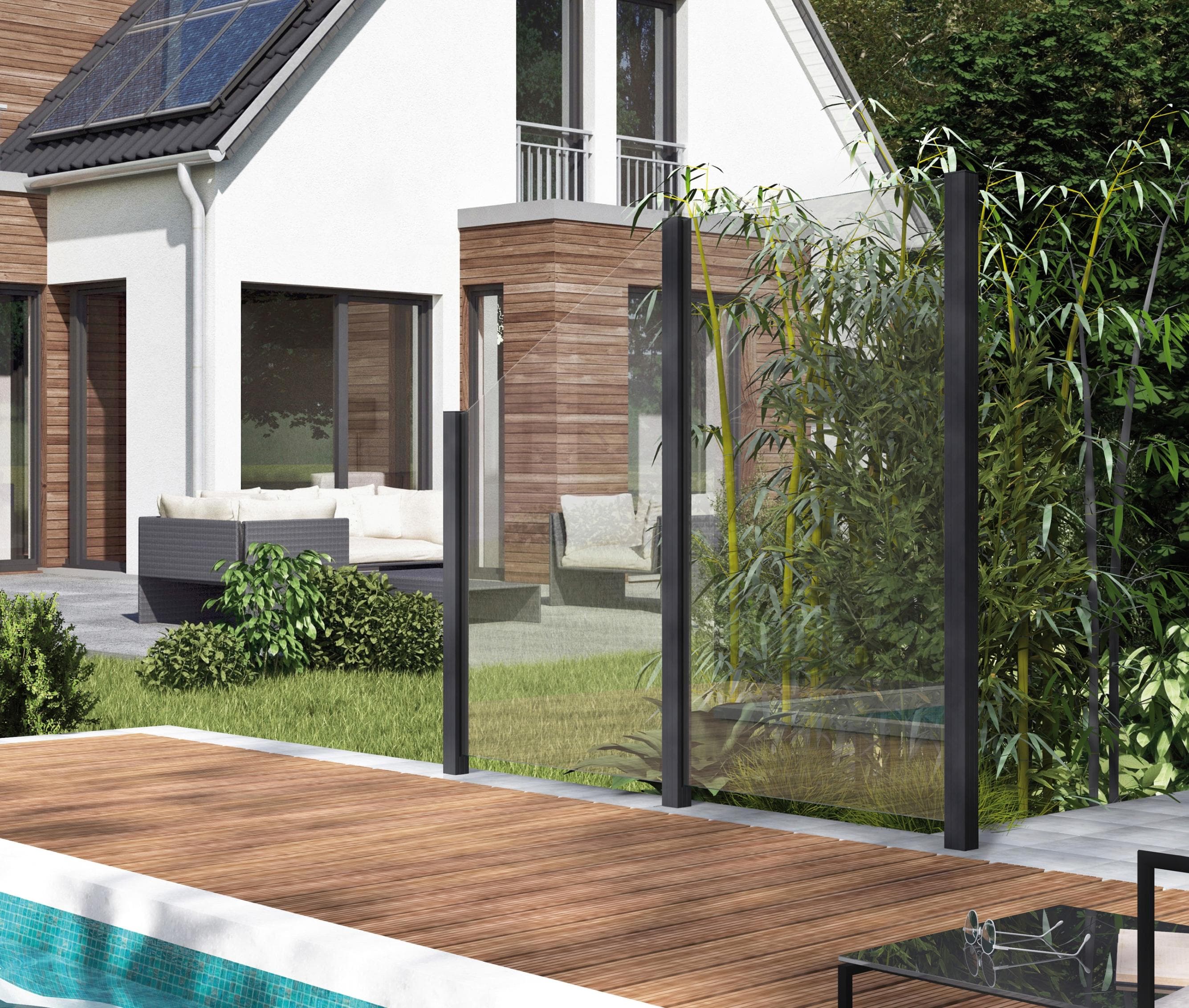 Baur Versand Glaszaun STAKET PRO Anthrazit Aluminium Klarglas