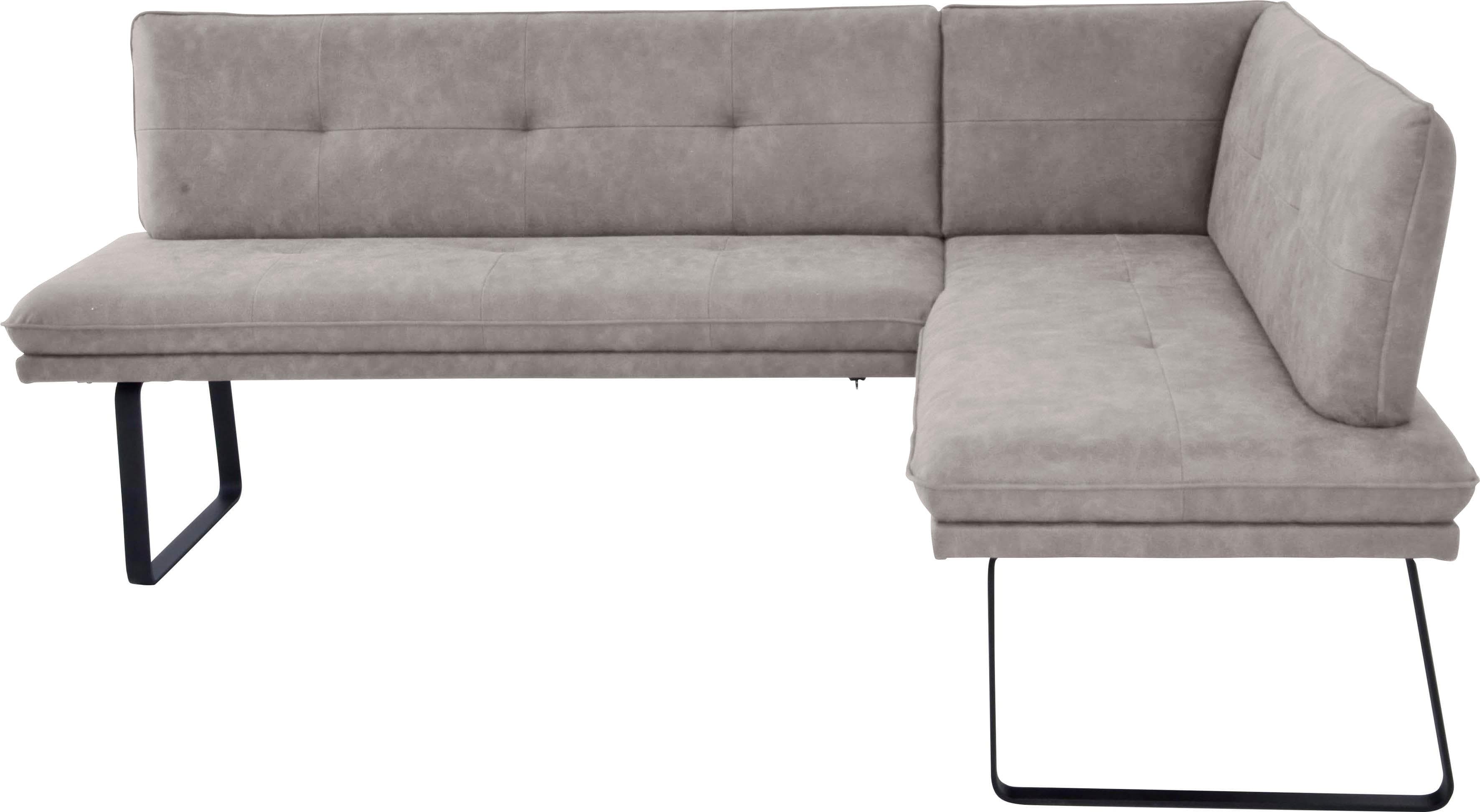 K+W Komfort & Wohnen Eckbank Hellgrau Microfaser Gesteppt