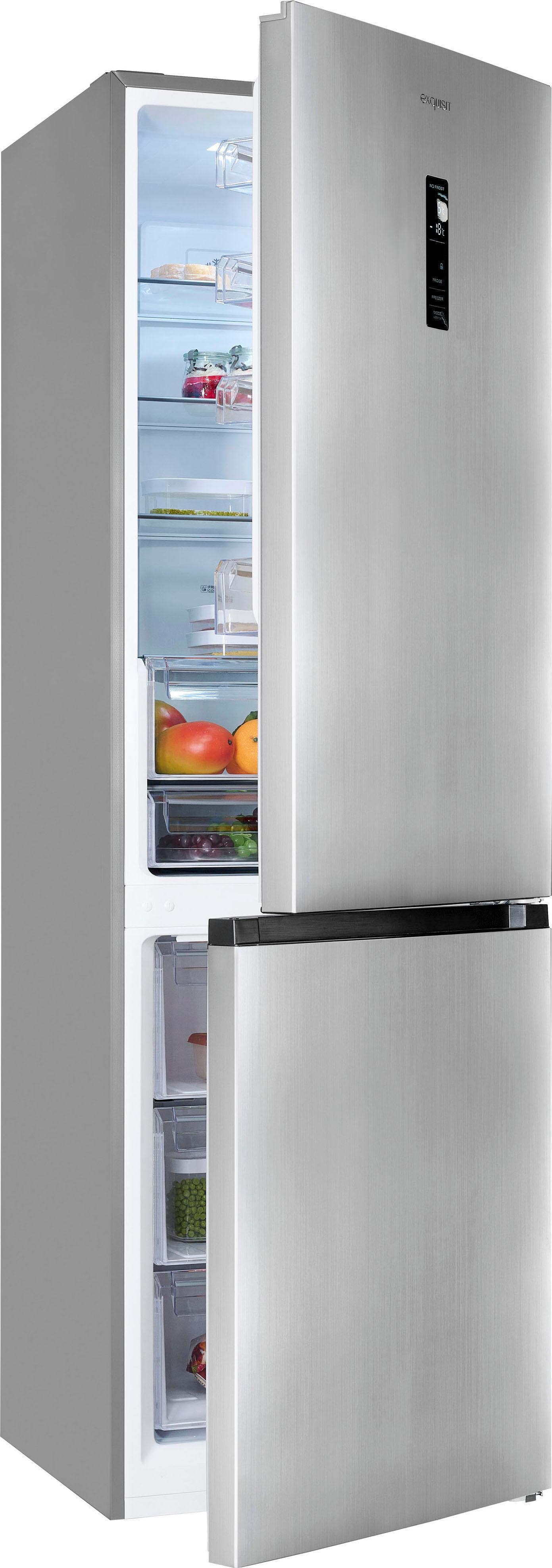 EXQUISIT Kühl-/Gefrierkombination KGC350-105-NF-040C Silber 347L NoFrost