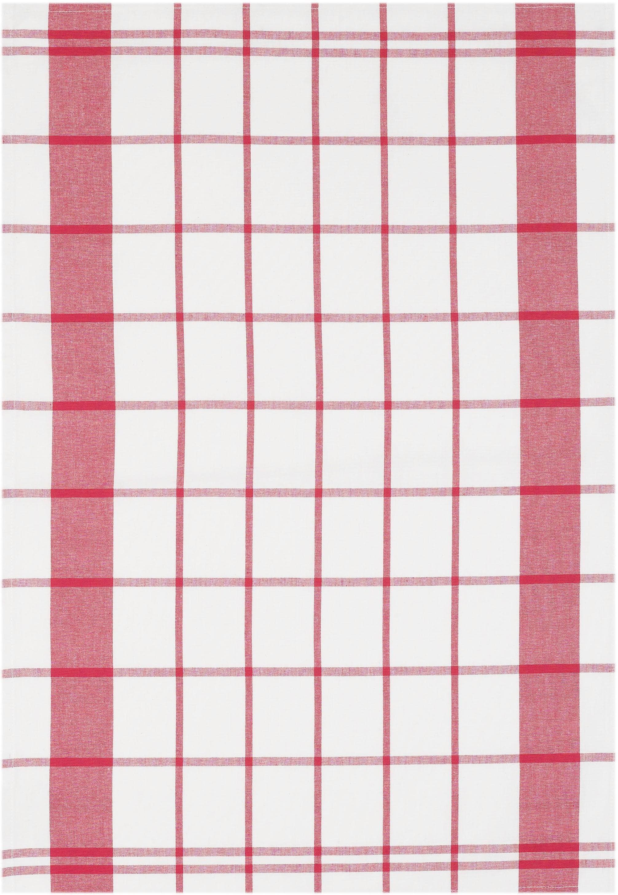 STUCO Geschirrtuch Set 6-tlg. Karo Rot/Weiß 100% Baumwolle