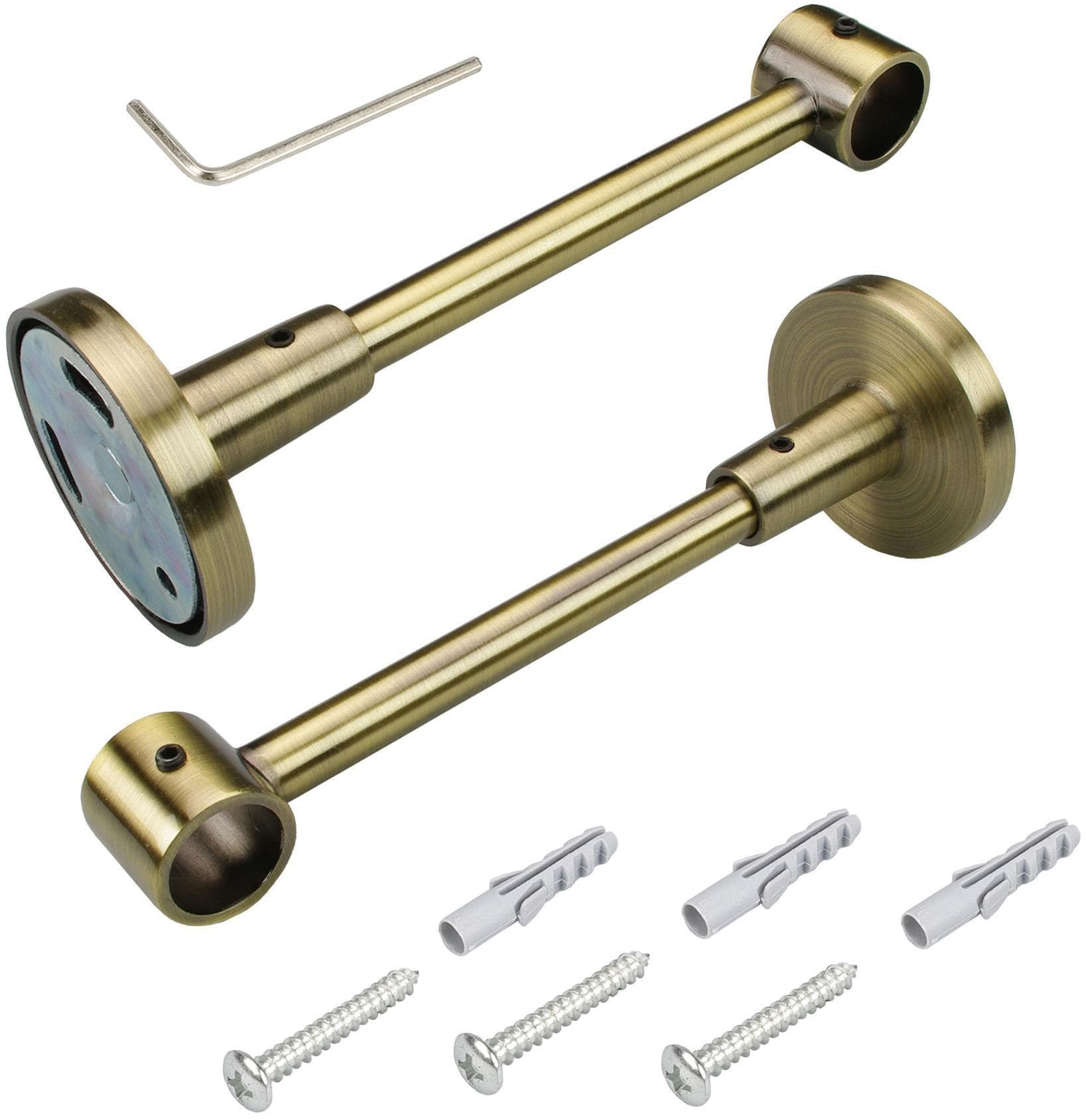 LIEDECO Gardinenstangenhalterung Gold Messing Antik Ø 16mm