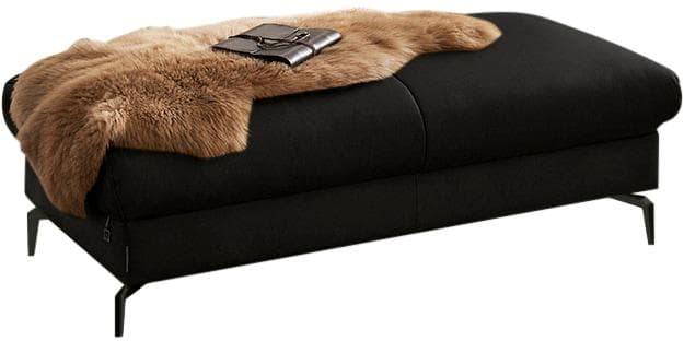 W.SCHILLIG Polsterhocker Schwarz Longlife Xtra-Leder