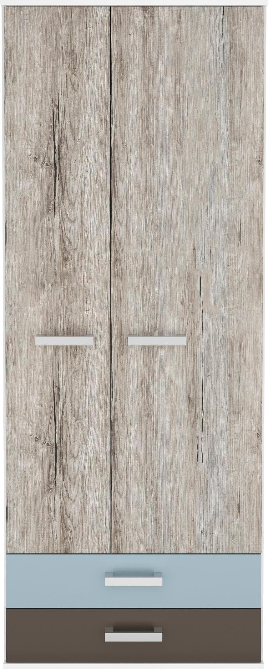 FMD Kleiderschrank Nona - Robuster Holzwerkstoff, Modernes Design