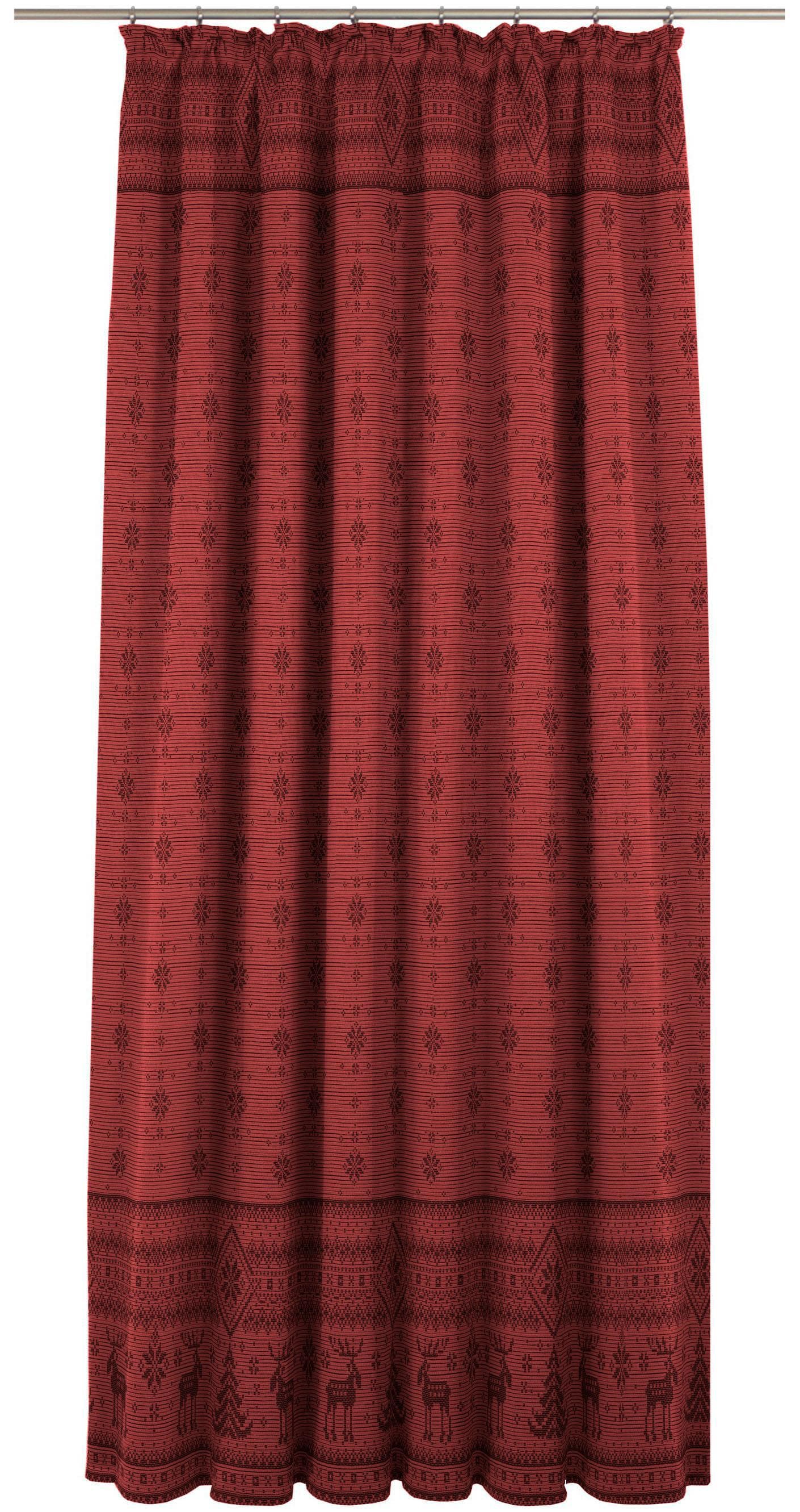 WIRTH Vorhang Romo Rot Jacquard Gardine