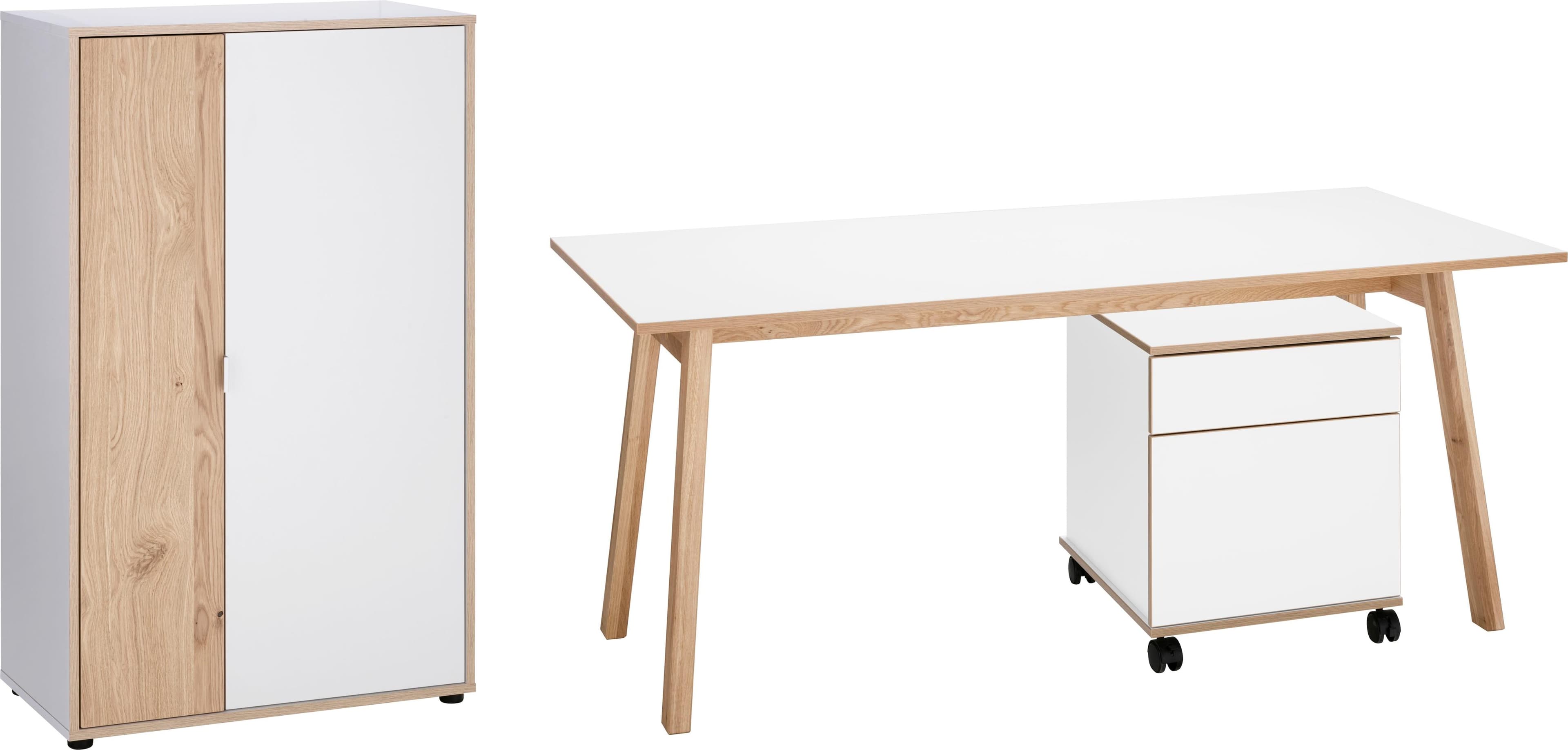 Büromöbel-Set Trelle Weiß Spanplatte Arbeitsmöbel-Set