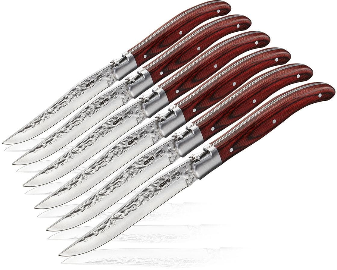 GEFU Steakbesteck RANCHO Silber 7 Stk. Klingenstahl Massivholz