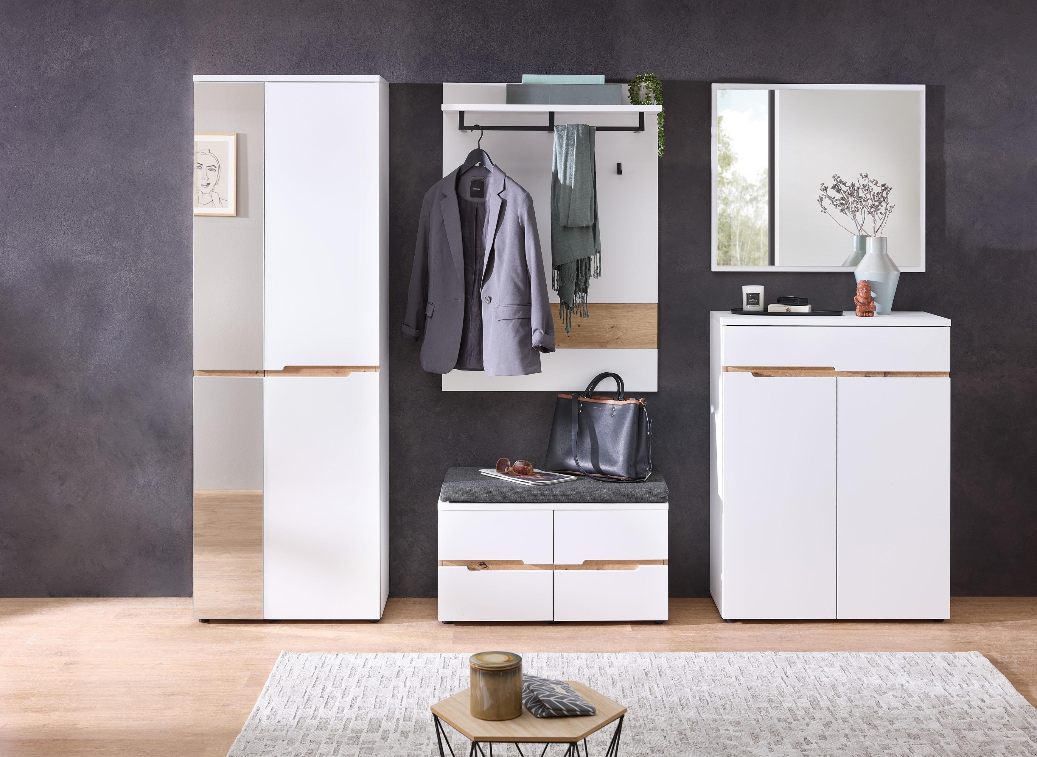INNOSTYLE Memphis Garderoben-Set Weiß Artisan Eiche