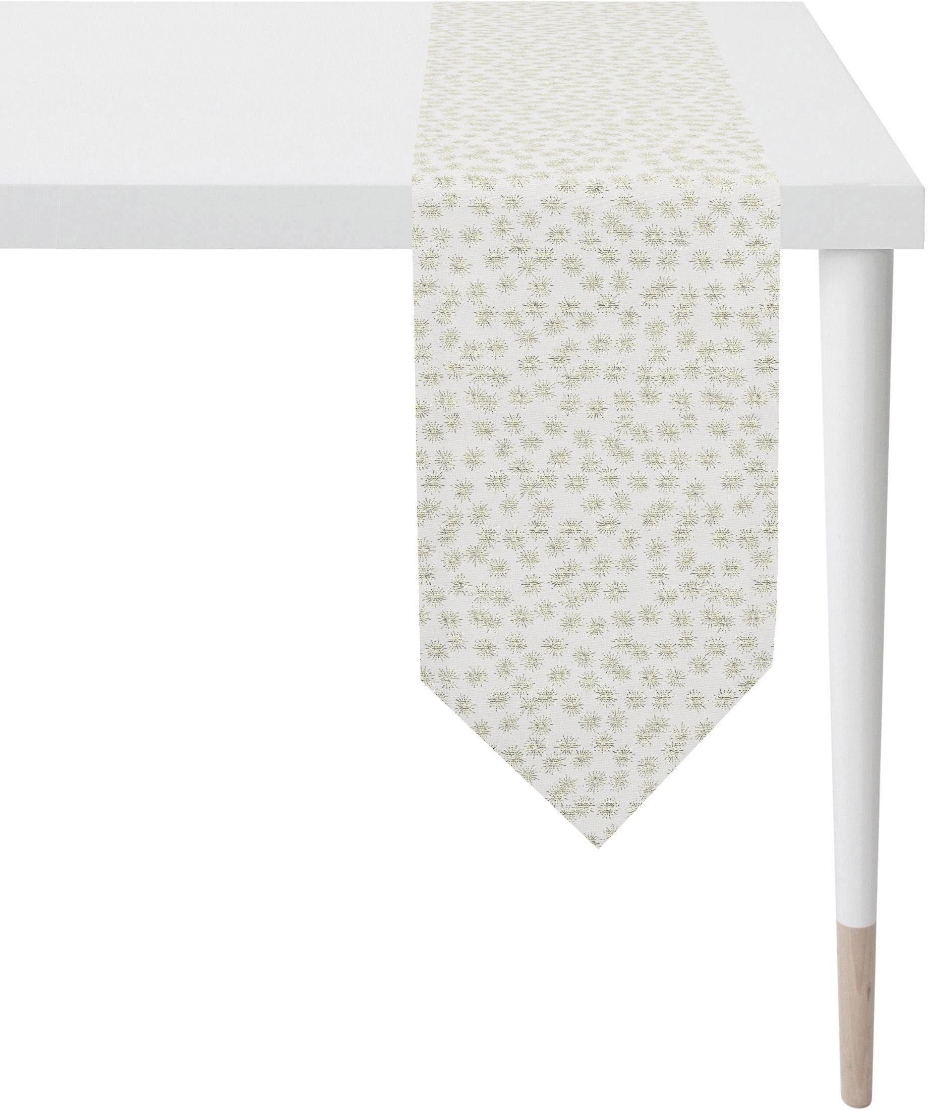 APELT Tischband Christmas Elegance: Glänzendes Lurex-Jacquard mit Sternchen-Motiv