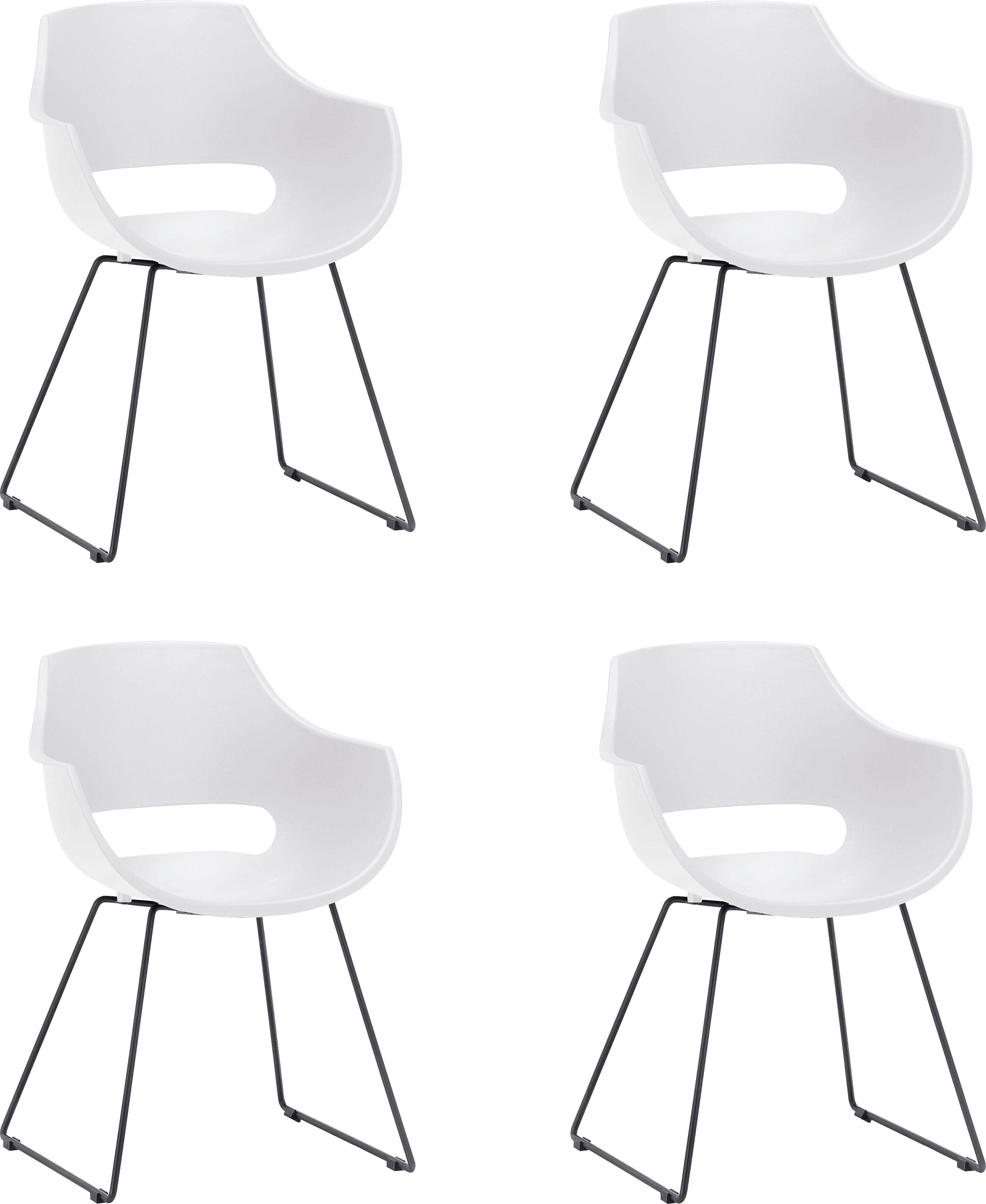 MCA Furniture Schalenstuhl Rockville 4er-Set Weiß Kunststoff