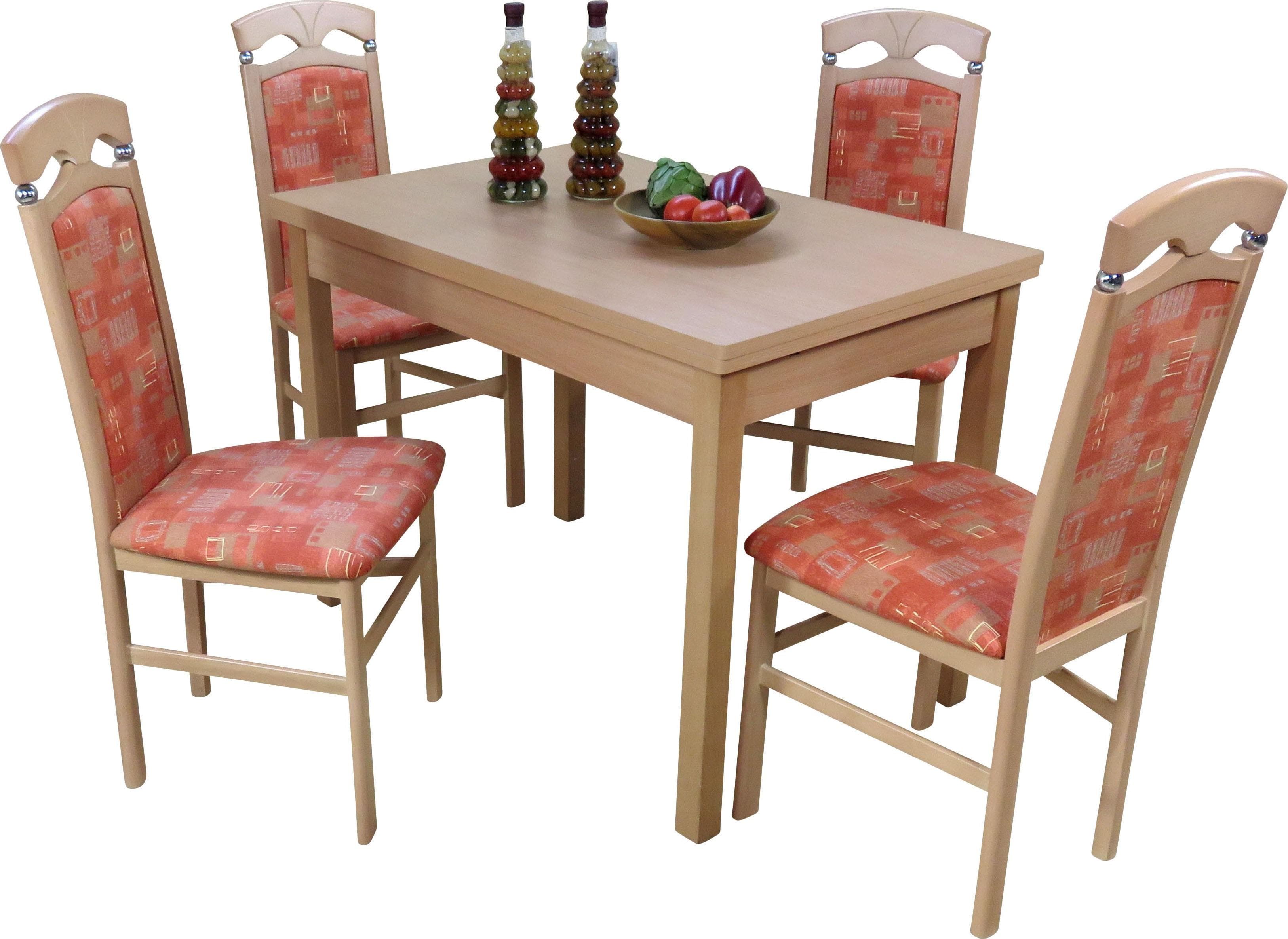 HOFMANN Anthony Essgruppe 5-tlg. mit Ausziehtisch und 4 Stühlen Buche-Braun