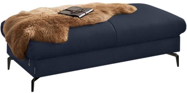 W.SCHILLIG Polsterhocker Blau Longlife Leder