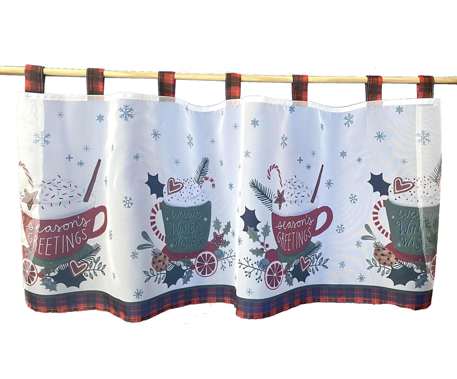 Weckbrodt Scheibengardine Seasons Greetings Bunt