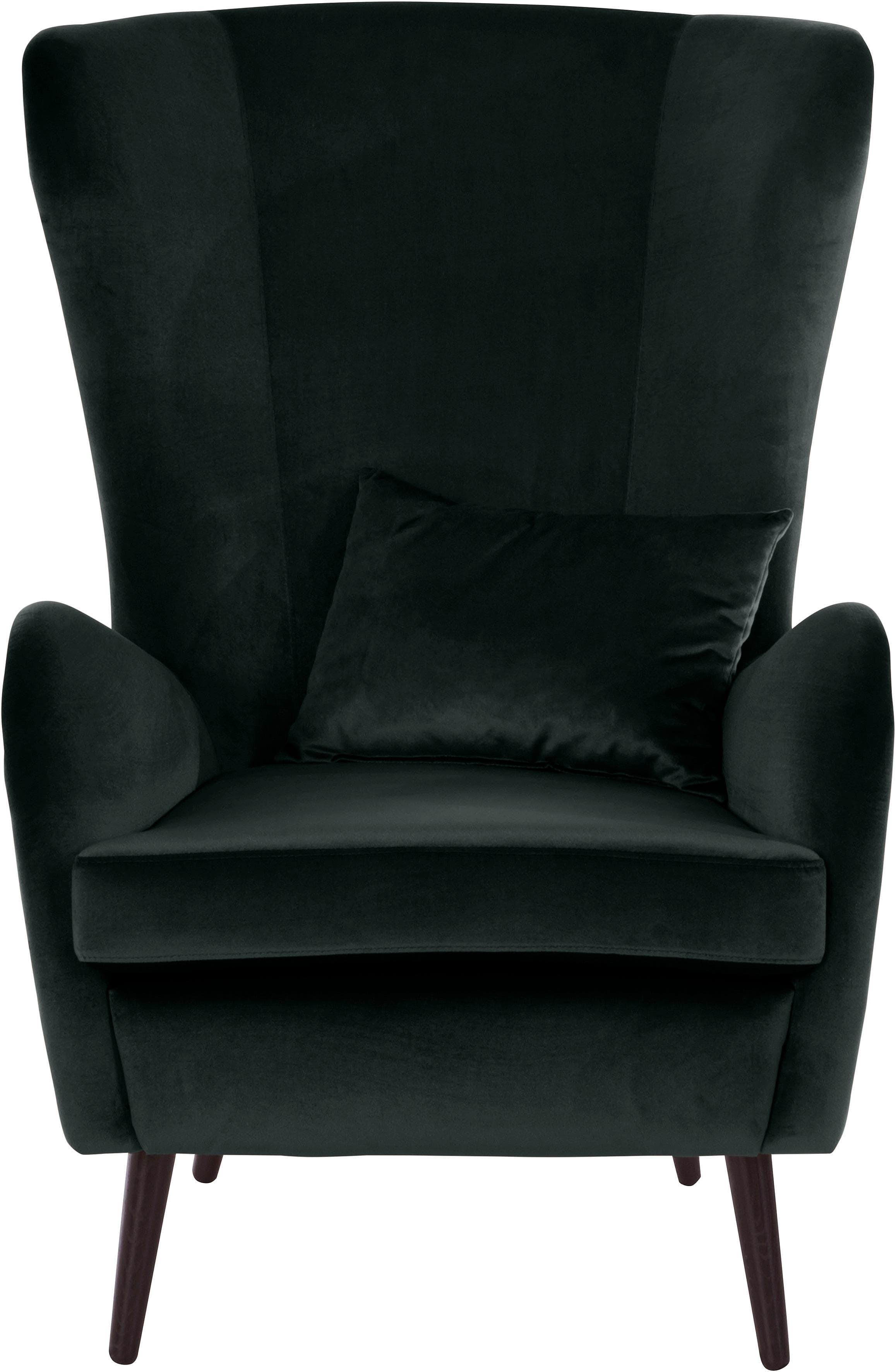HOME AFFAIRE Sallito TV-Sessel mit Hocker Grün Samtoptik
