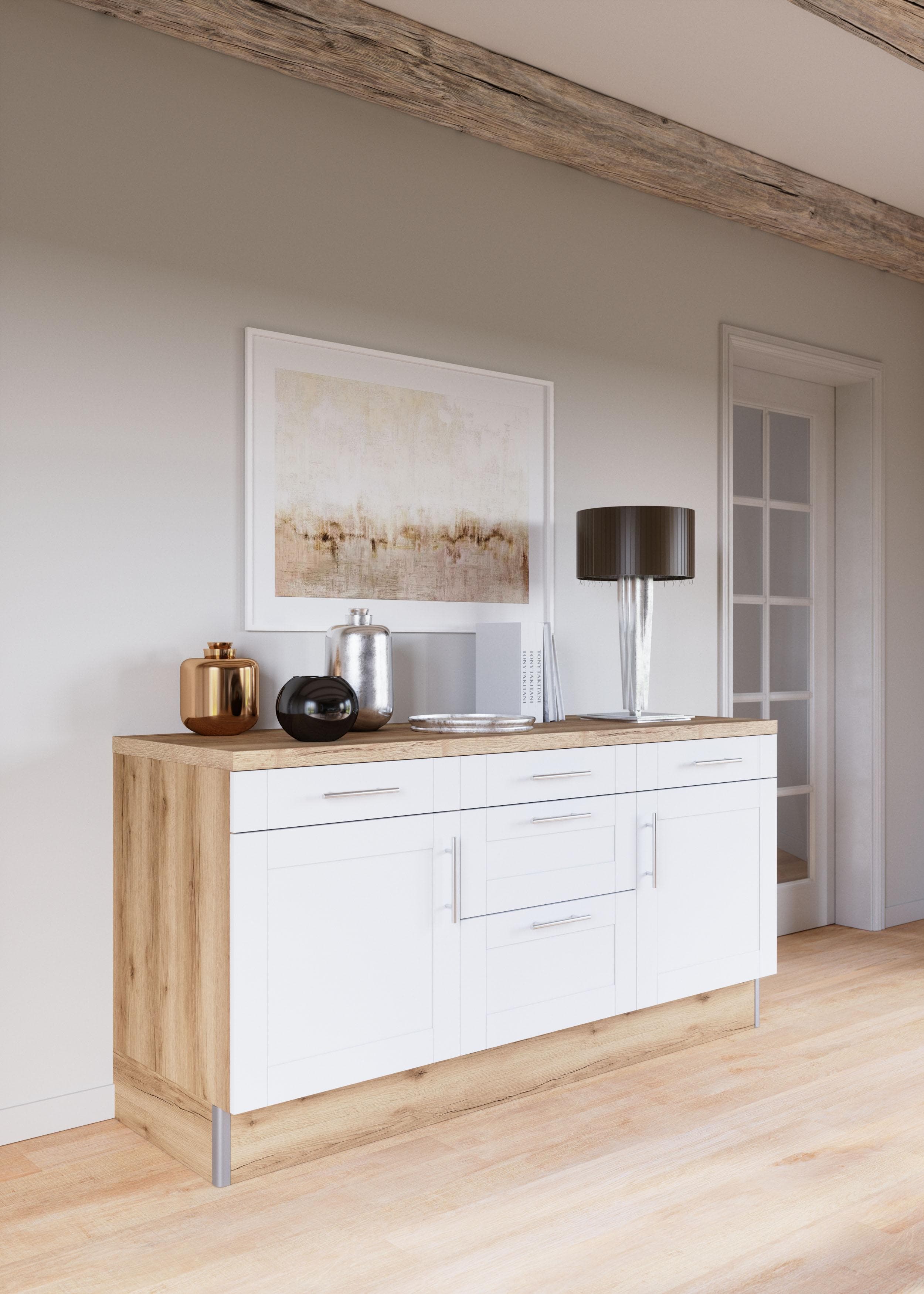 Küche KOCHSTATION KS-Ahus Weiß MDF Fronten Soft Close
