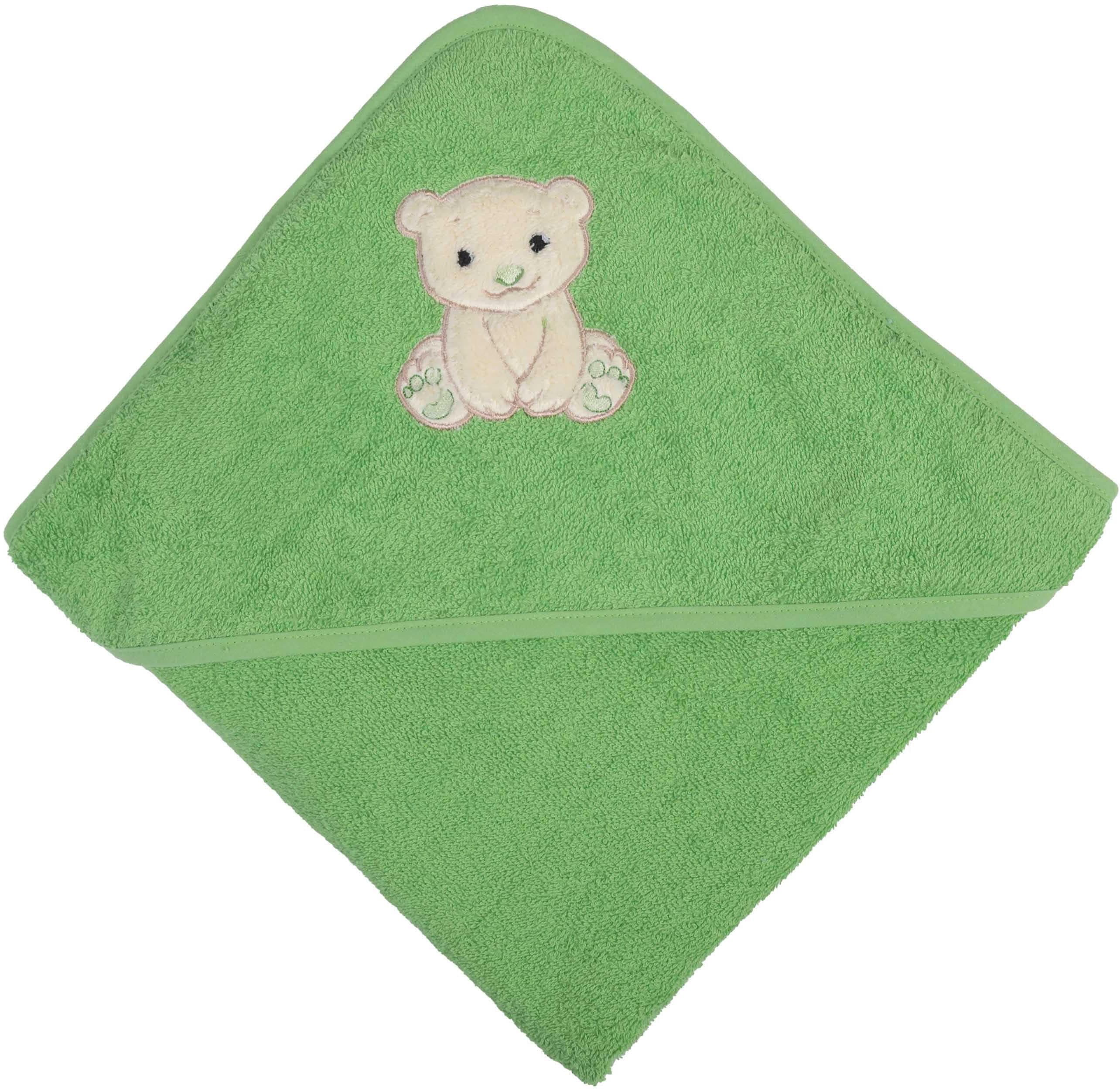 WEWO FASHION Kapuzenhandtuch Baby Grün Frottee 100x100cm