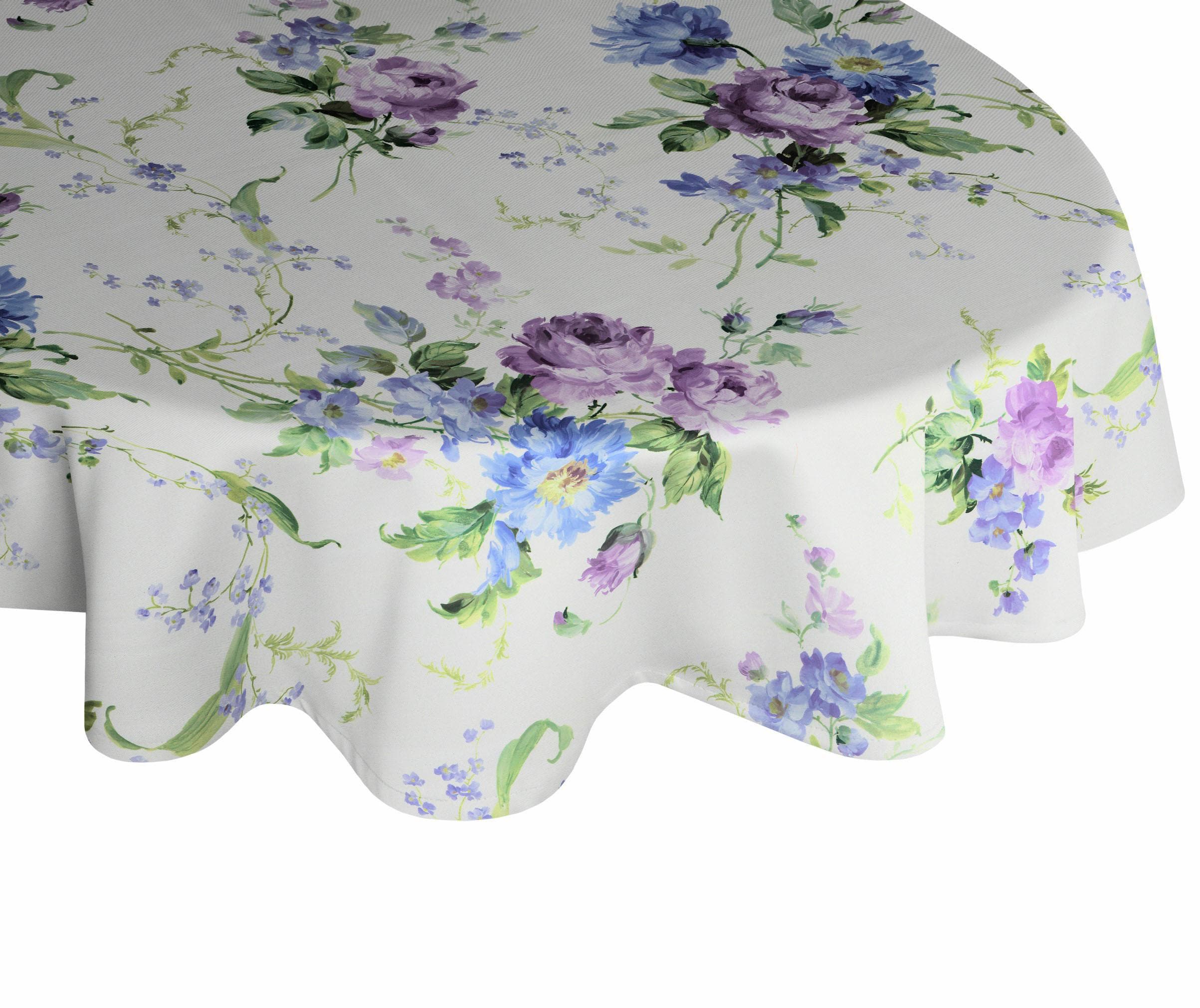 WIRTH Tischdecke MONTROSE Oval Lila Blau Polyester