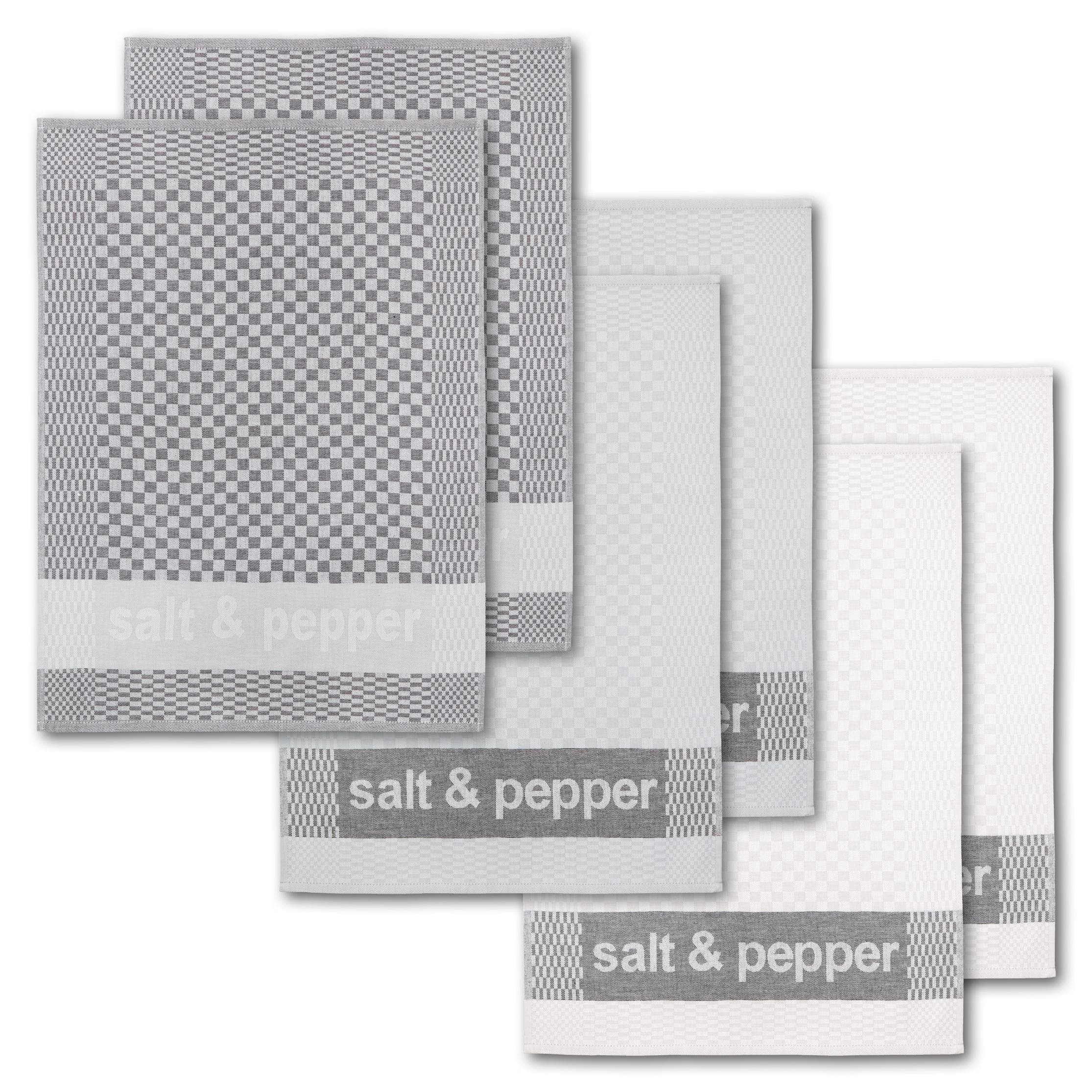 DYCKHOFF Geschirrtuch Salt & Pepper Grau 100% Baumwolle Set
