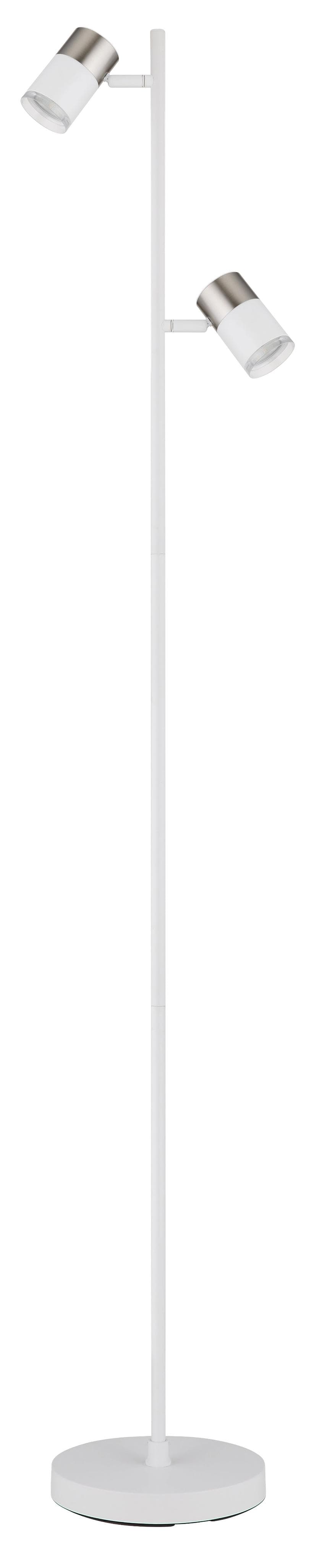 GLOBO LIGHTING Stehlampe BRISBON weiß matt 2x LED Strahler GU10