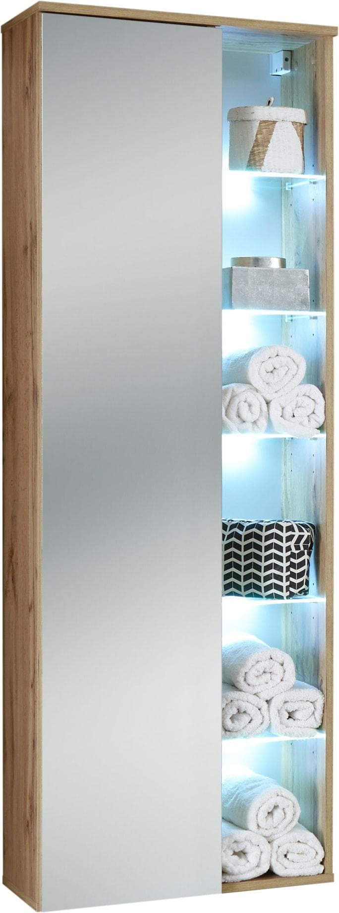 BASIC by Balculina Hochschrank Best mit LED und Spiegeltür