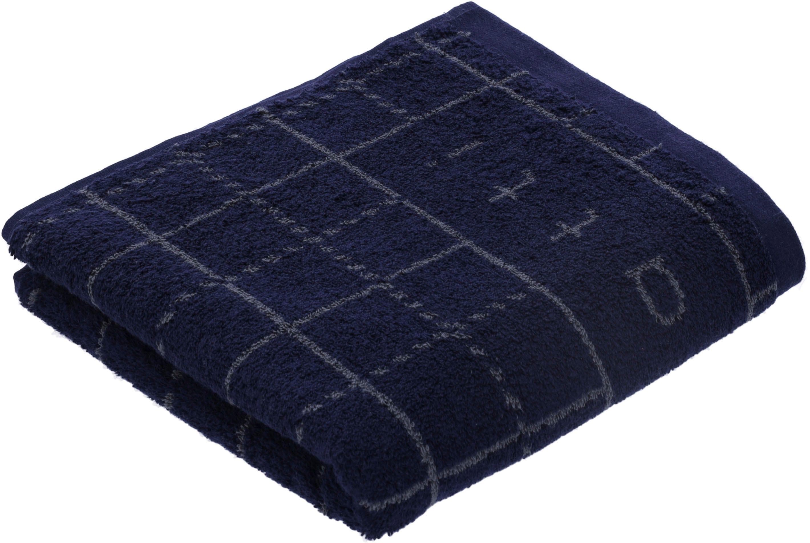 BUGATTI Handtuch Perezzi Marine Blau Jacquard Karolook