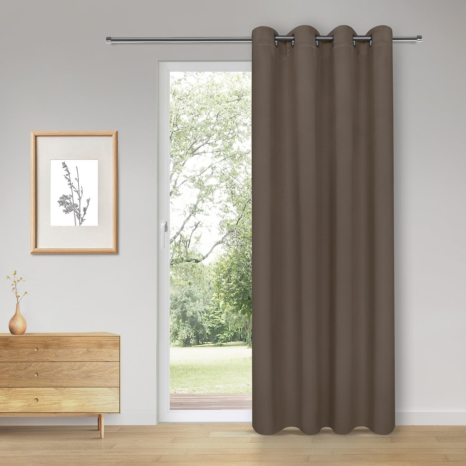 GERSTER Vorhang Cady Grau Taupe 145x245cm Polyester Ösenschal