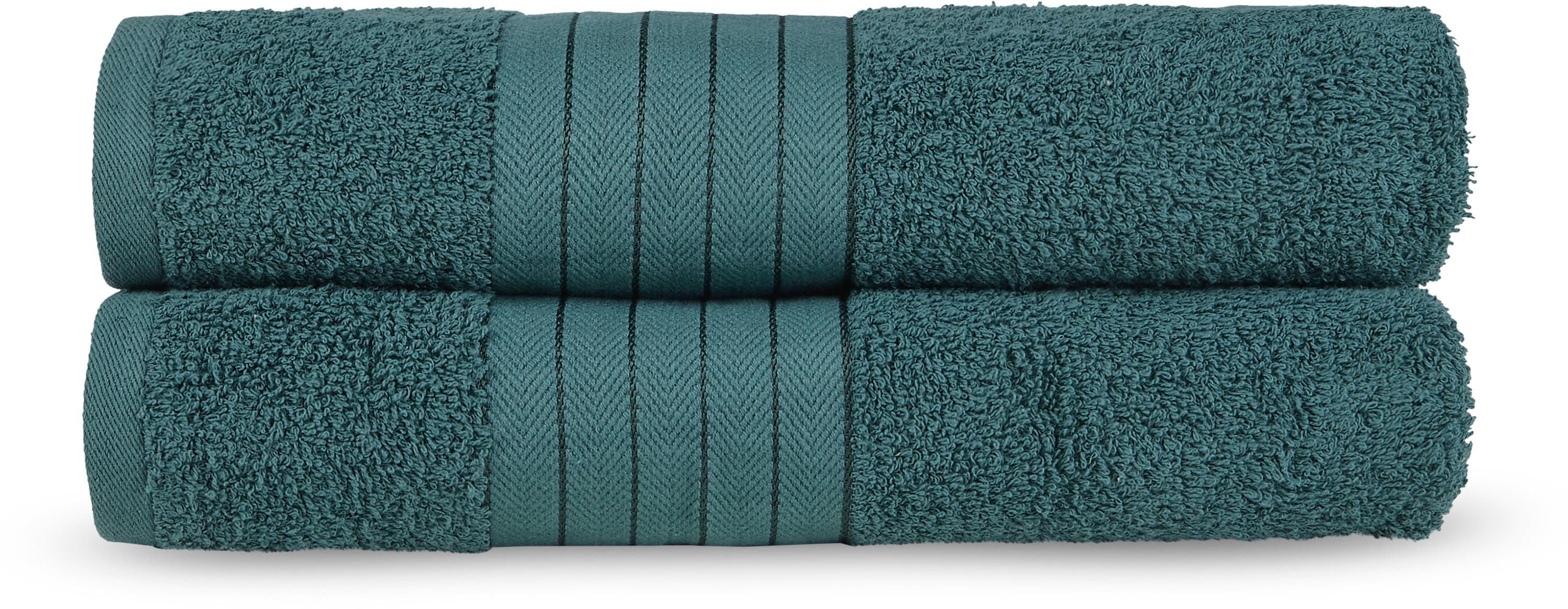 Good Morning Frottee-Badetücher Uni Baumwolle Set 2er