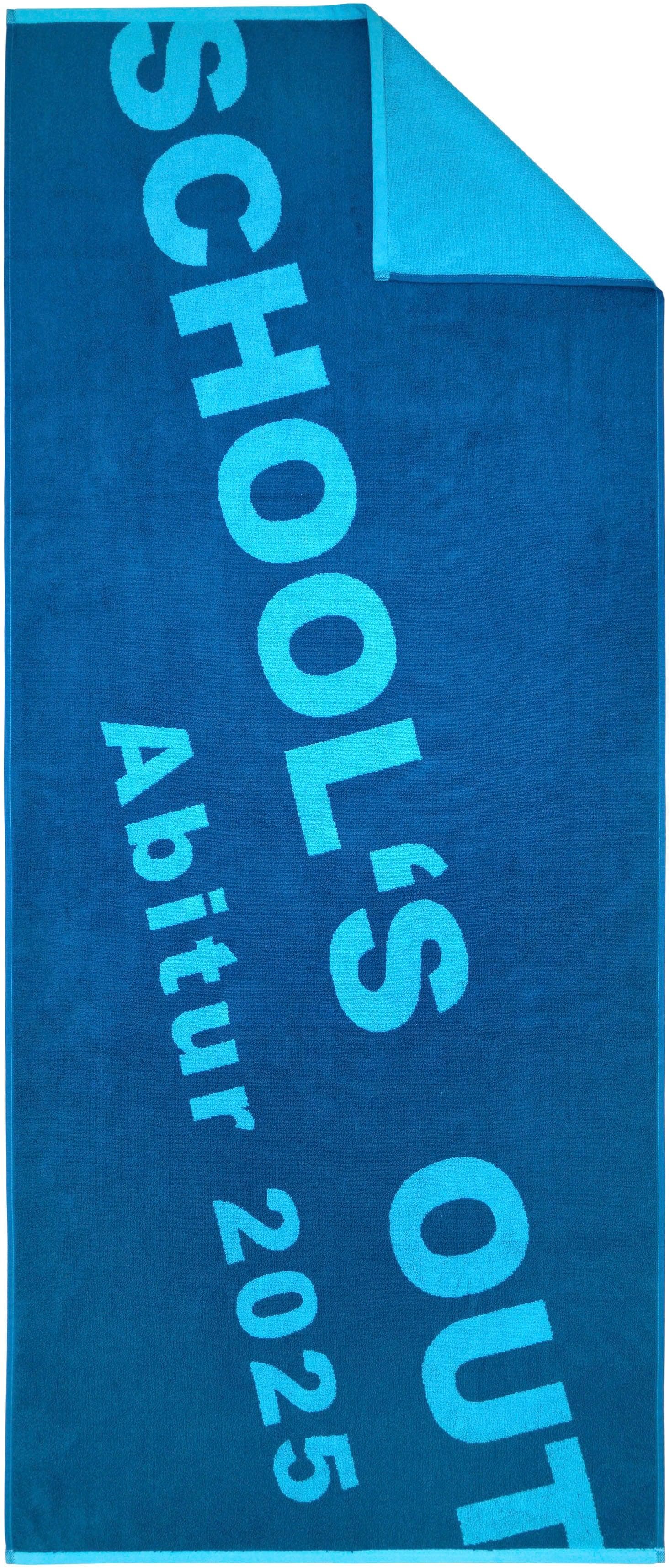 Dyckhoff ABI 2025 Strandtuch: Baumwolle, Blau, "School's Out"