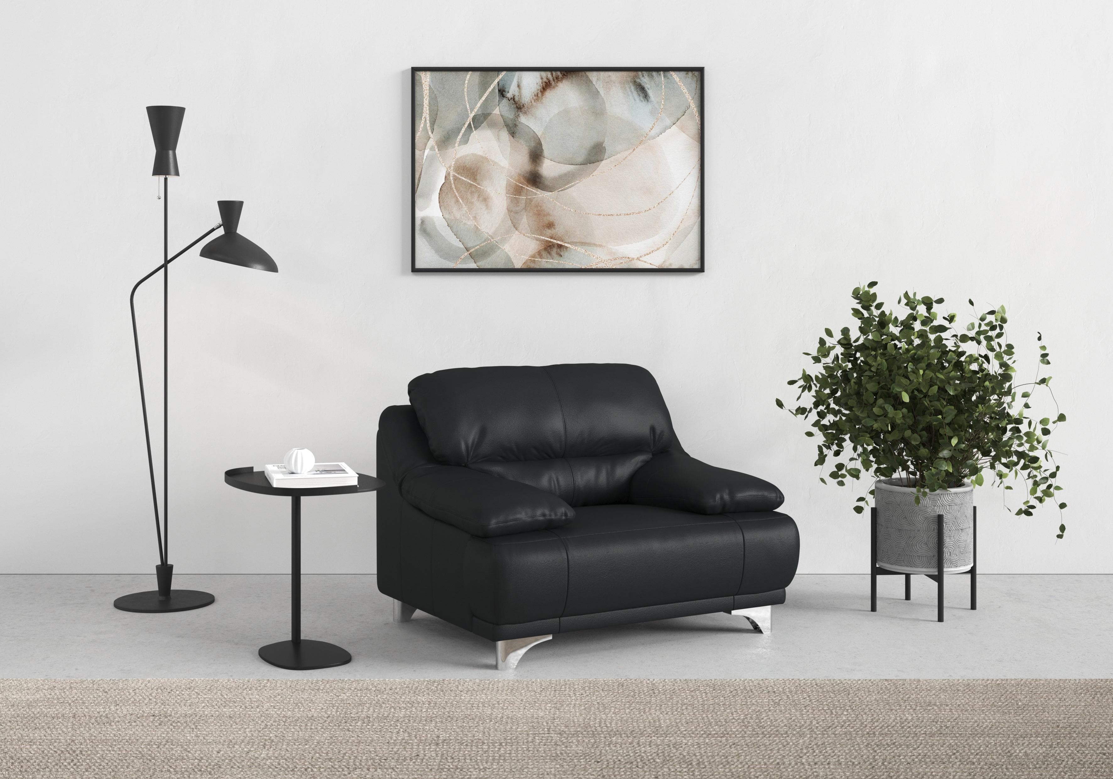 COTTA Sessel Maranello Schwarz Leder PAMPAS