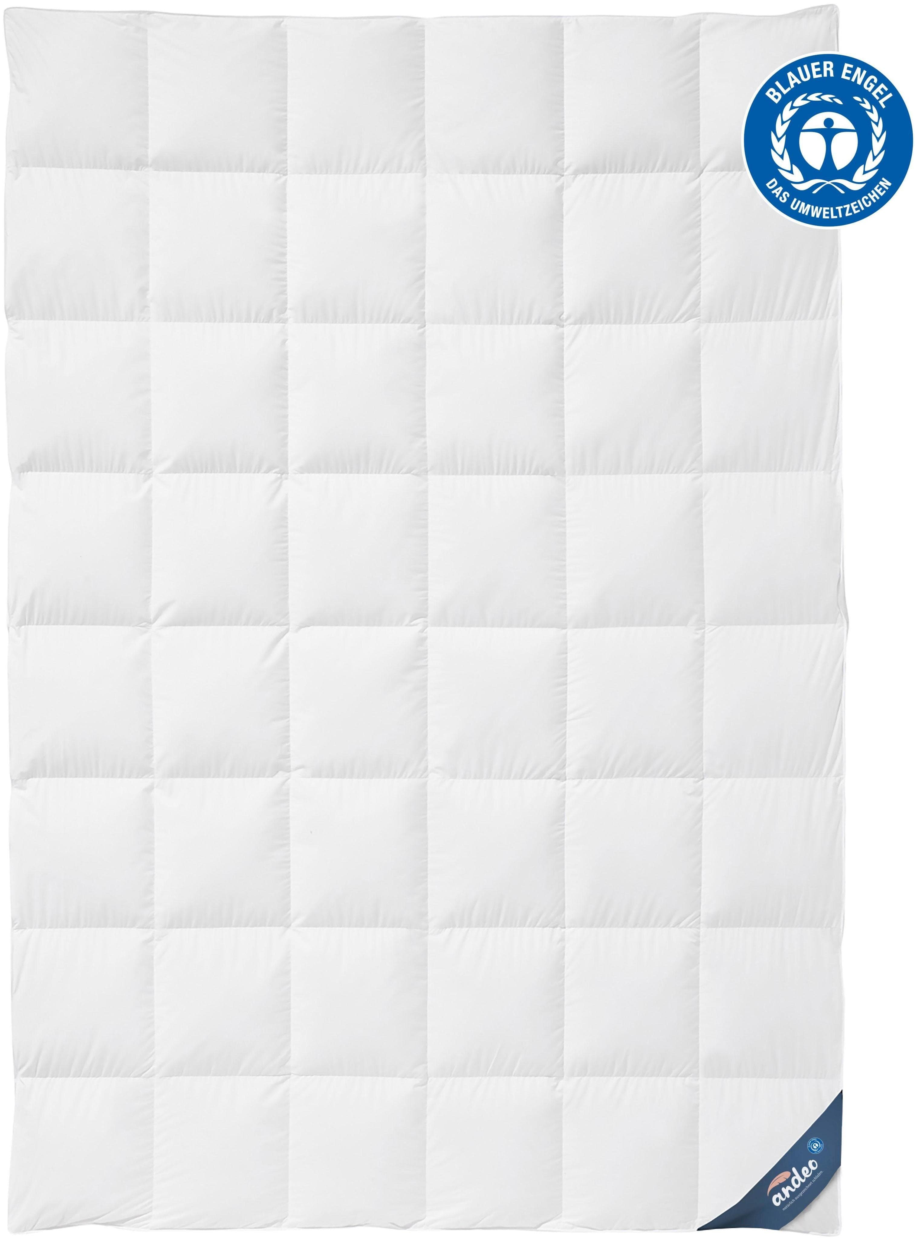 andeo Daunenbettdecke Weiß 100% Baumwolle 90% Gänsedaunen