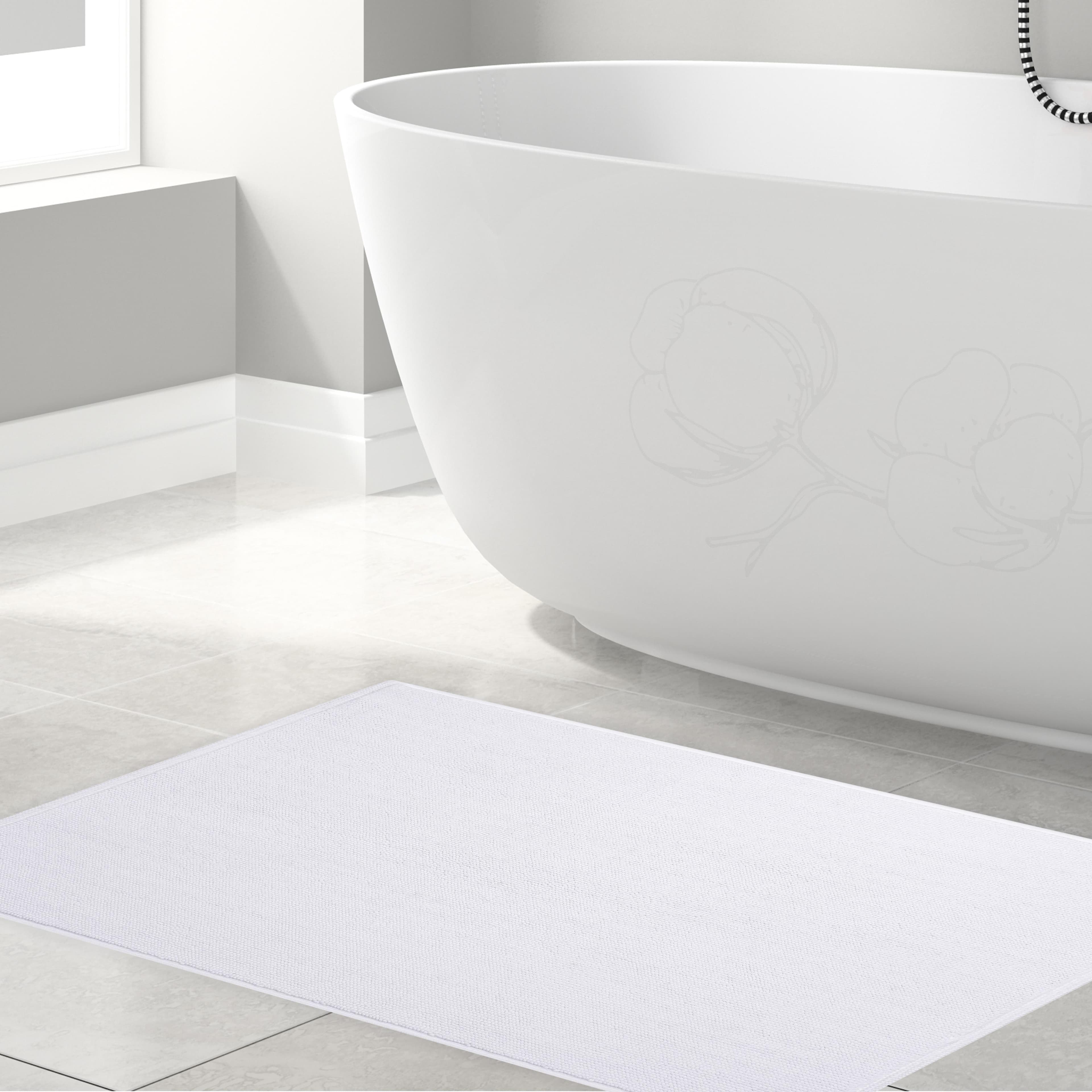 HAMMETEX Badematte Rutschfest Weiß 100% Baumwolle Rechteckig