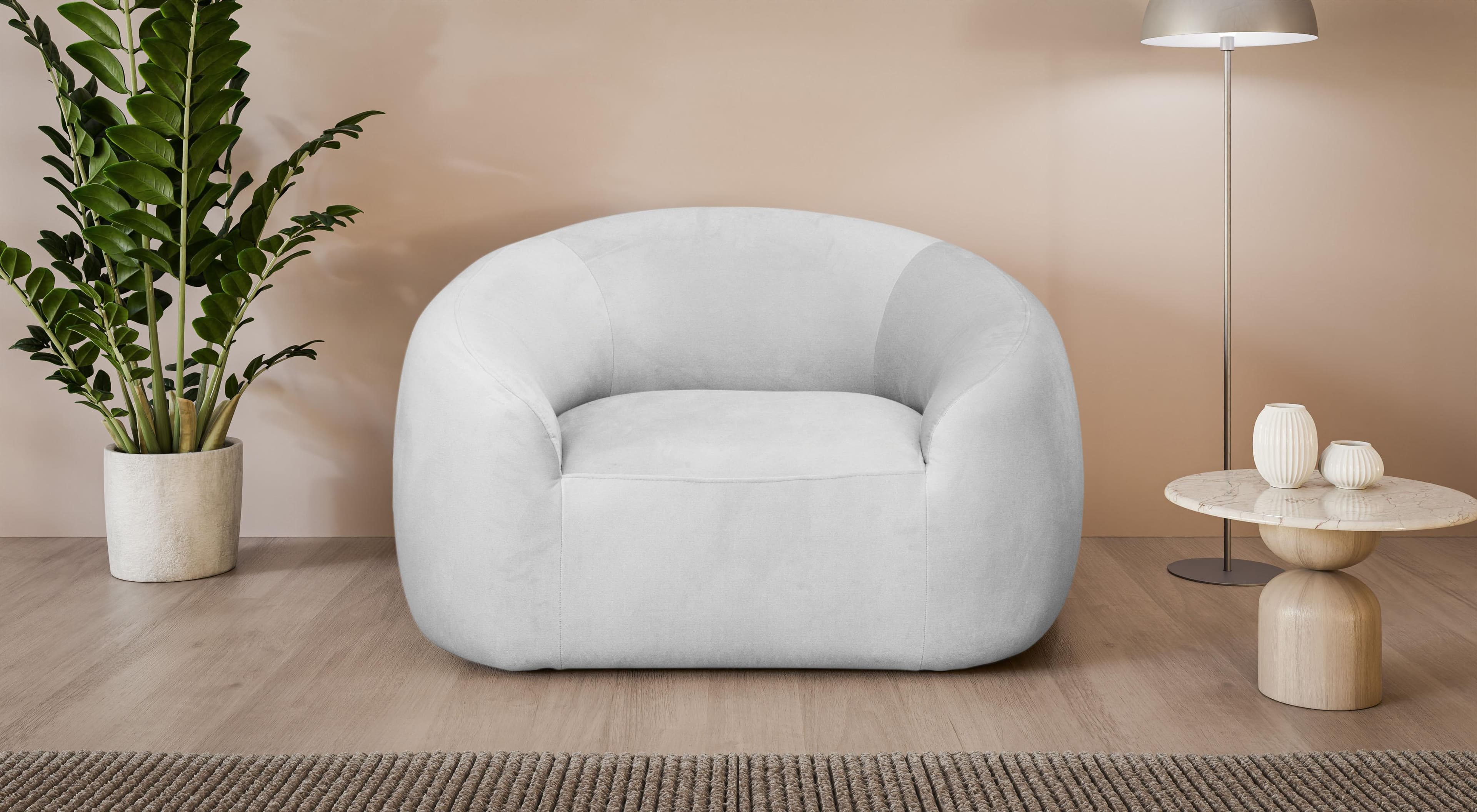LeGer Home YANI Relaxsessel Hellgrau Organische Form
