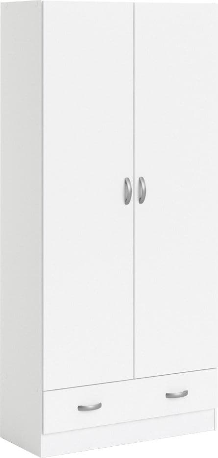 INOSIGN Space Kleiderschrank Weiß 2 Türen 3 Böden Schublade