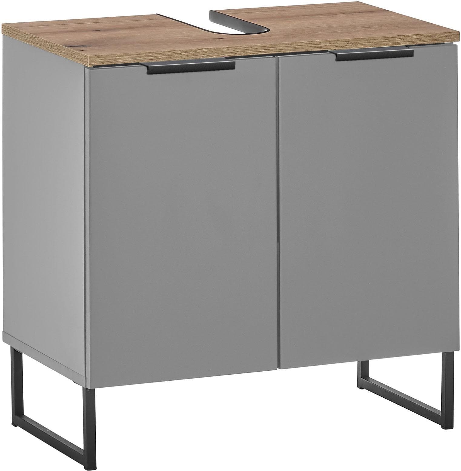 BASIC by Balculina Denver Waschbeckenunterschrank Grau Matt Softclose