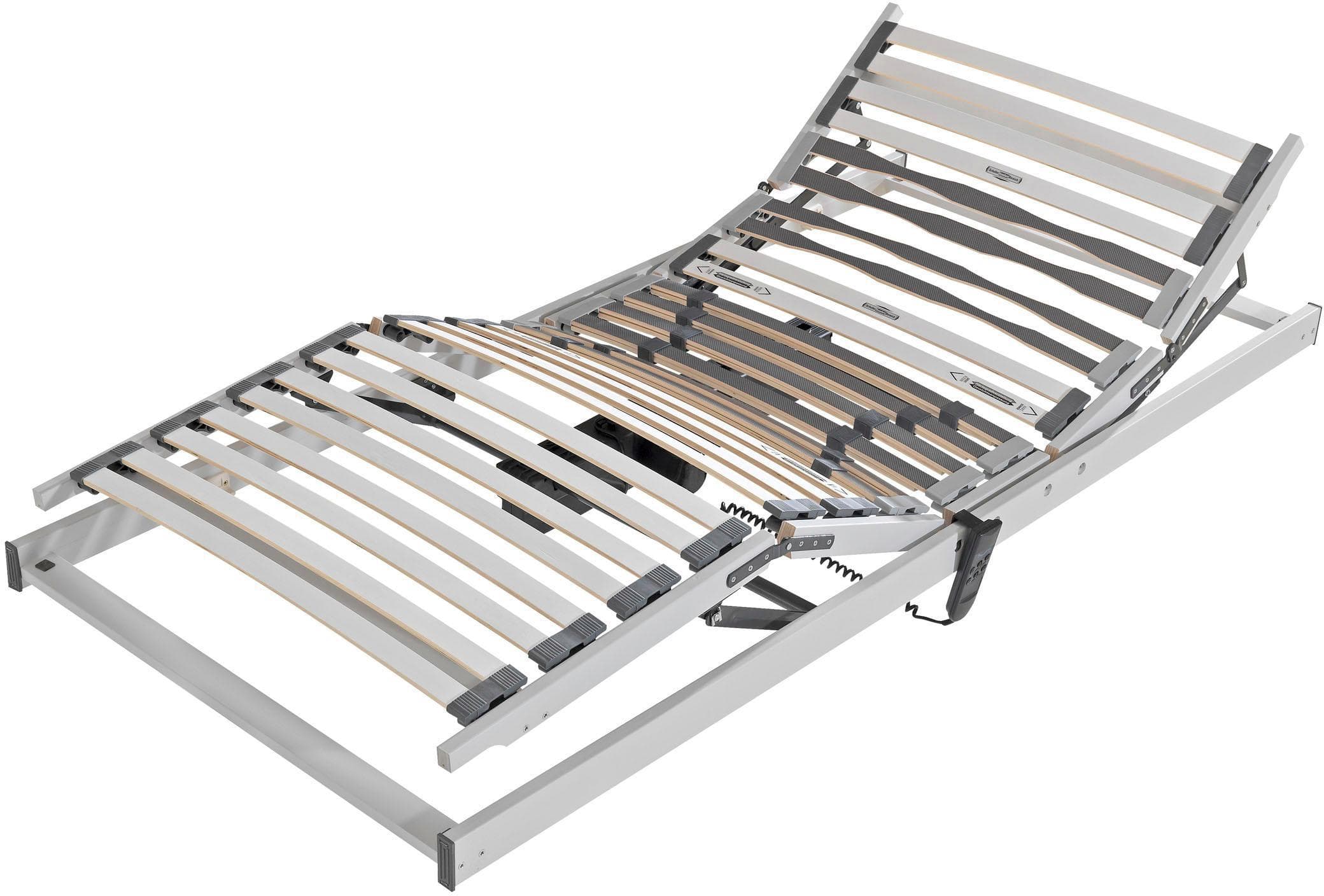 Motorisierter Lattenrost mit höhenverstellbarem Kopf- und Fußteil