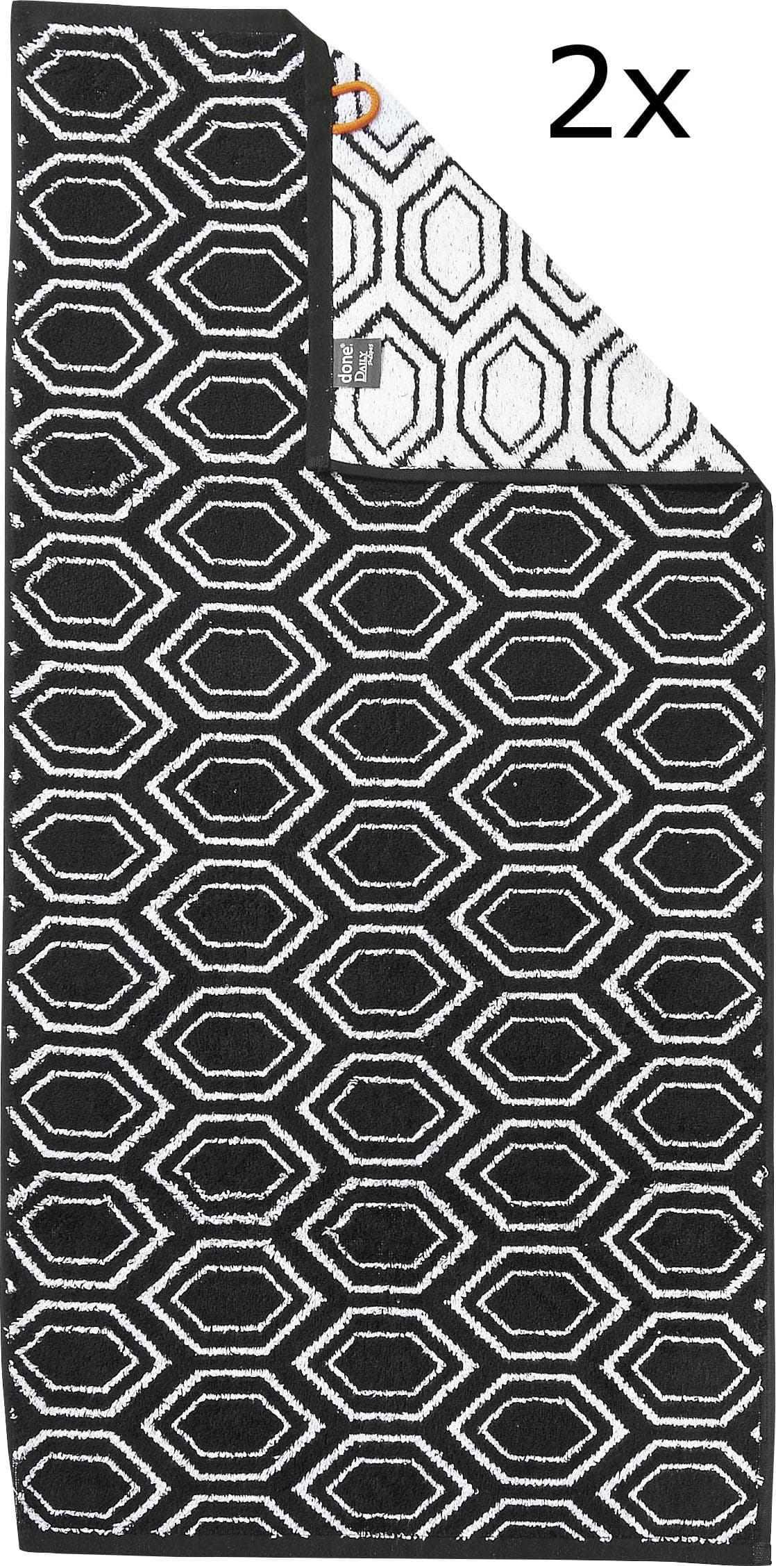 DONE. Daily Shapes Ethno Handtuch Set Schwarz/Weiß