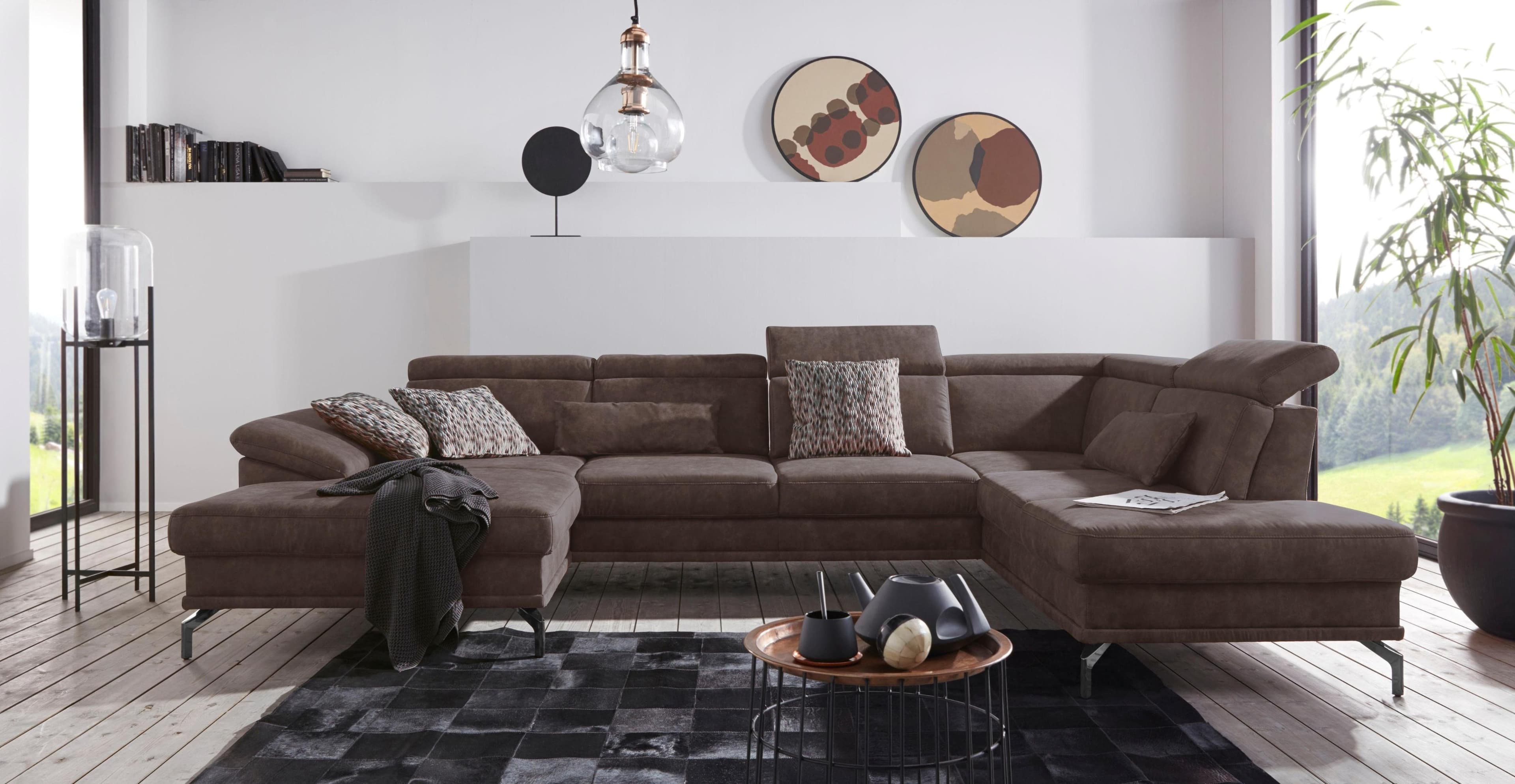 sit&more Dekokissen Scorpio 2er-Set Braun Microfaser