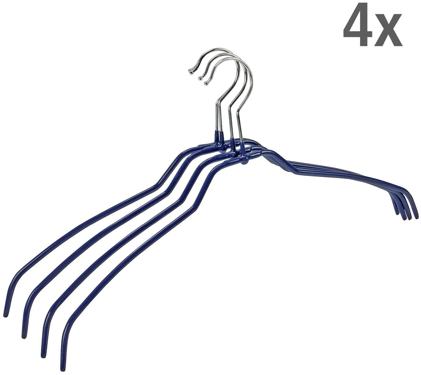 WENKO Kleiderbügel Modell Slim 16-tlg. Blau/Silber Rutschhemmend
