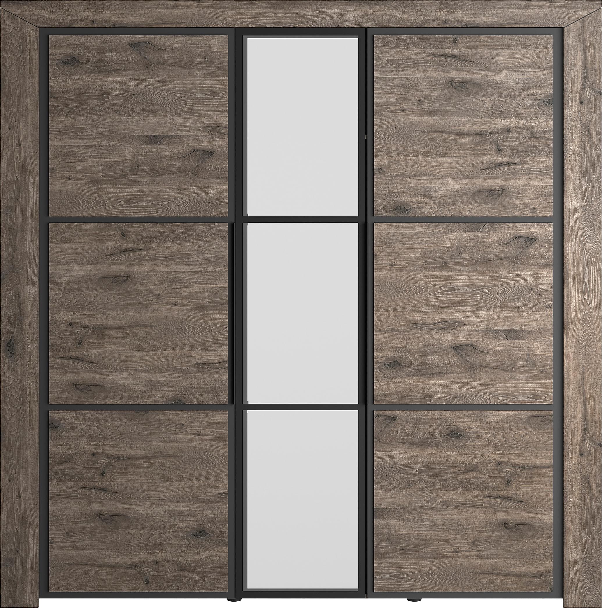 Kleiderschrank GAMI Kinderkleiderschrank 3 Türen Eiche Braun