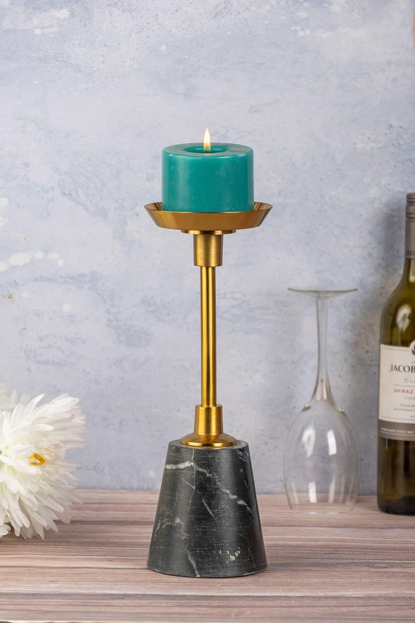 Kayoom Kerzenständer Fayya Schwarz/Gold Aluminium Marmor