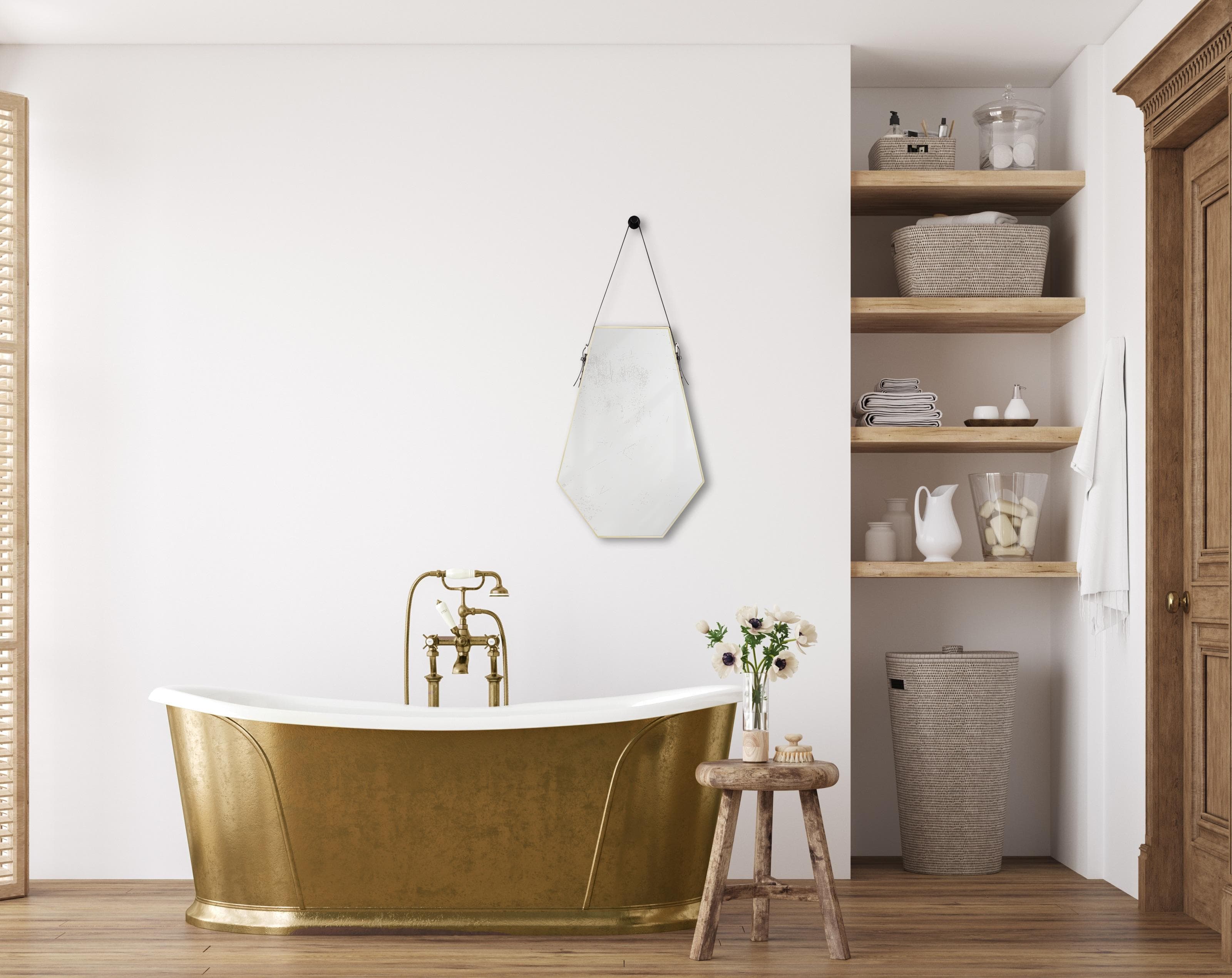 MIRRORS AND MORE Dekospiegel Emmi Gold Sechseckig