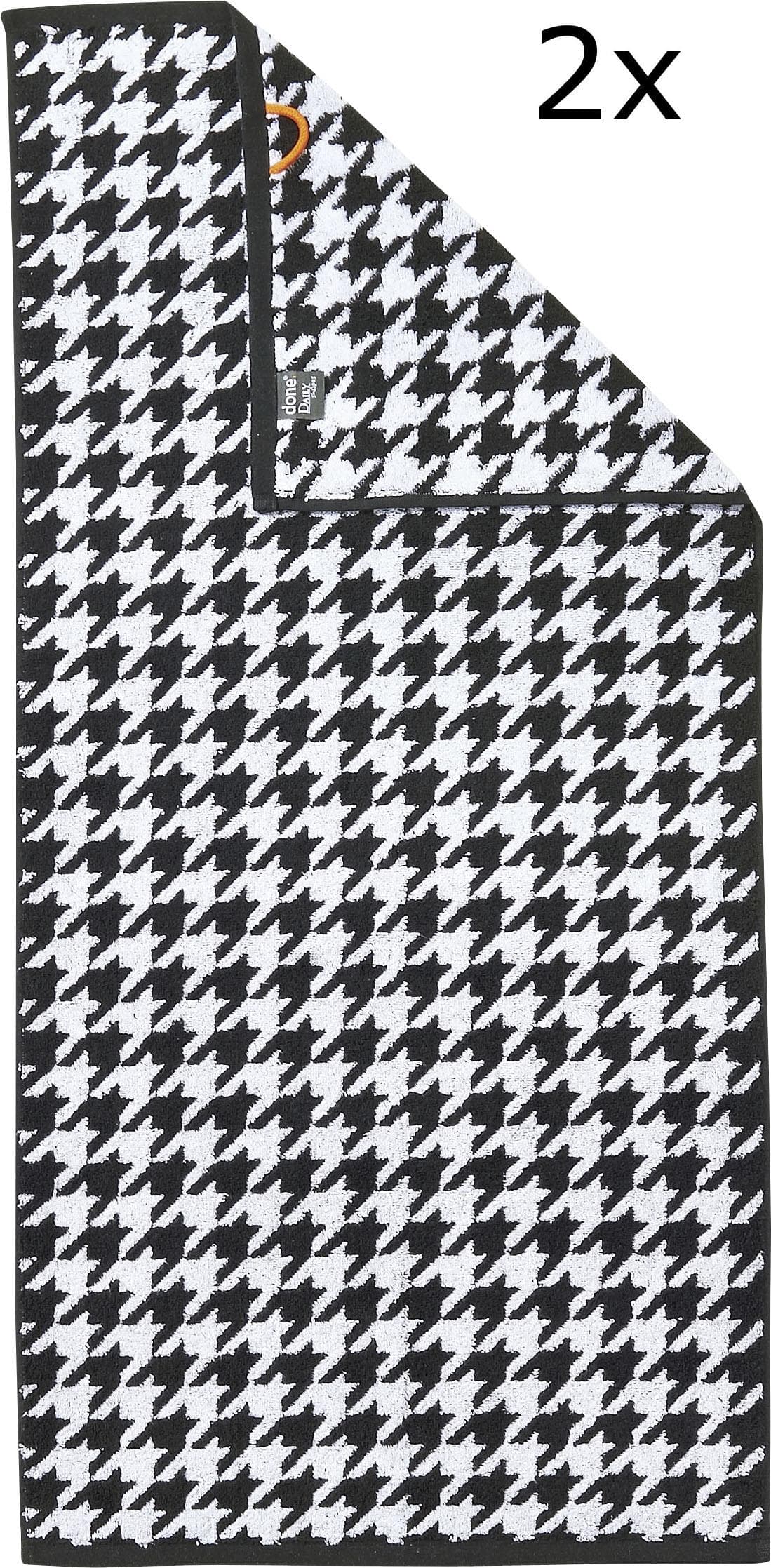 done.® Handtuch Set Daily Shapes Bird: Jacquard-Walkfrottier in Orange