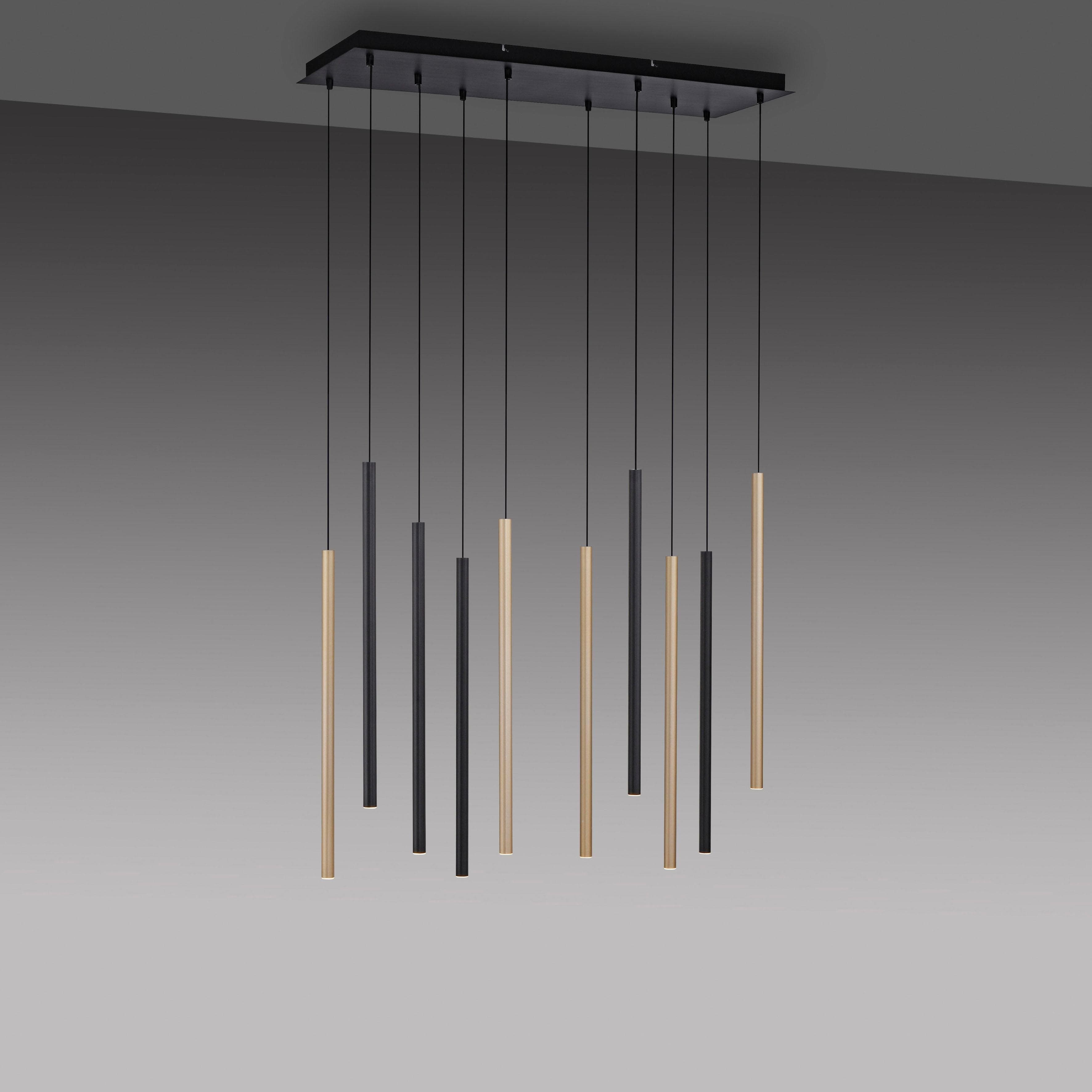 Paul Neuhaus Pendelleuchte FLUTE Schwarz 10 LED Simply Dim