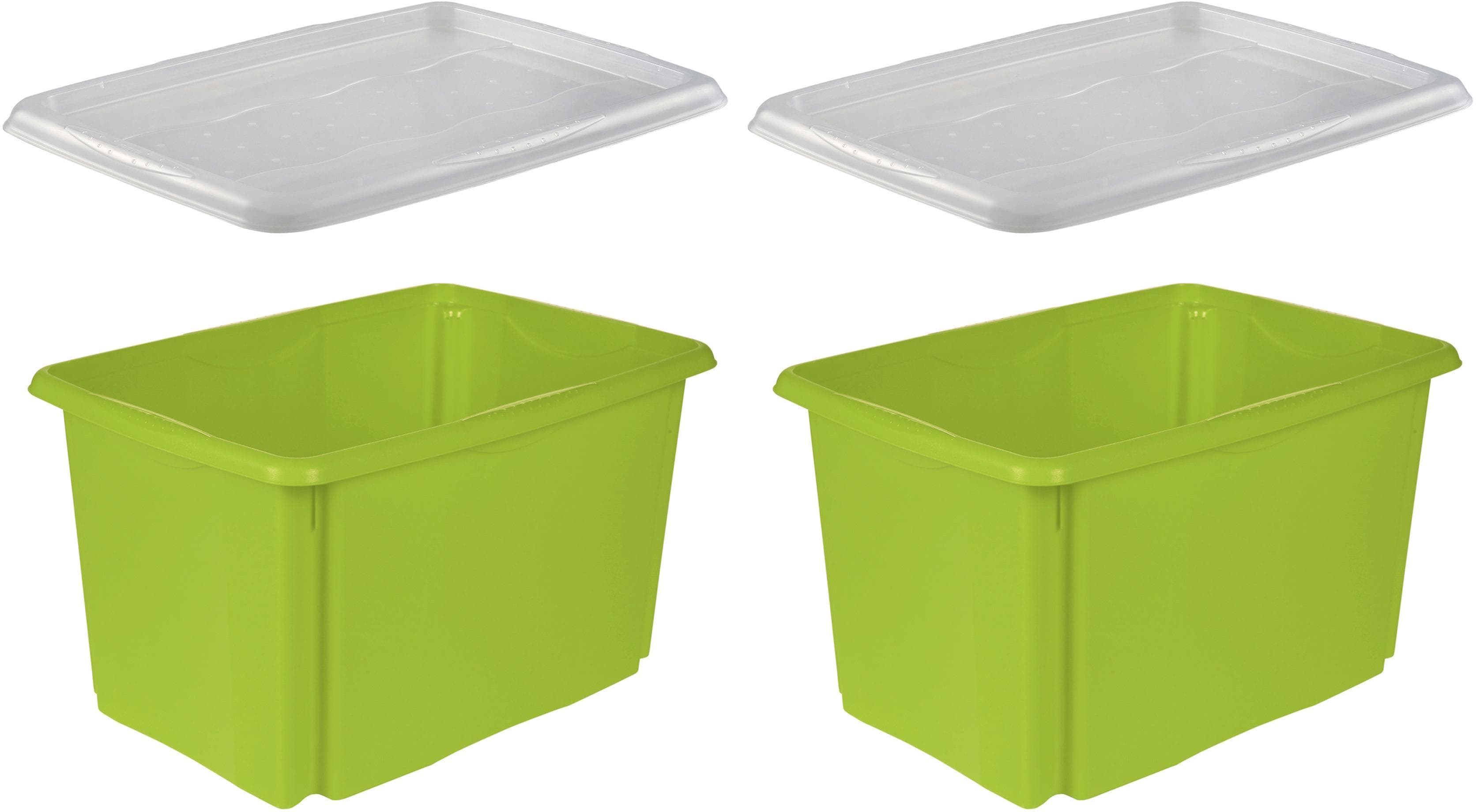keeeper Aufbewahrungsbox emil Set 2-tlg. Grün mit Deckel