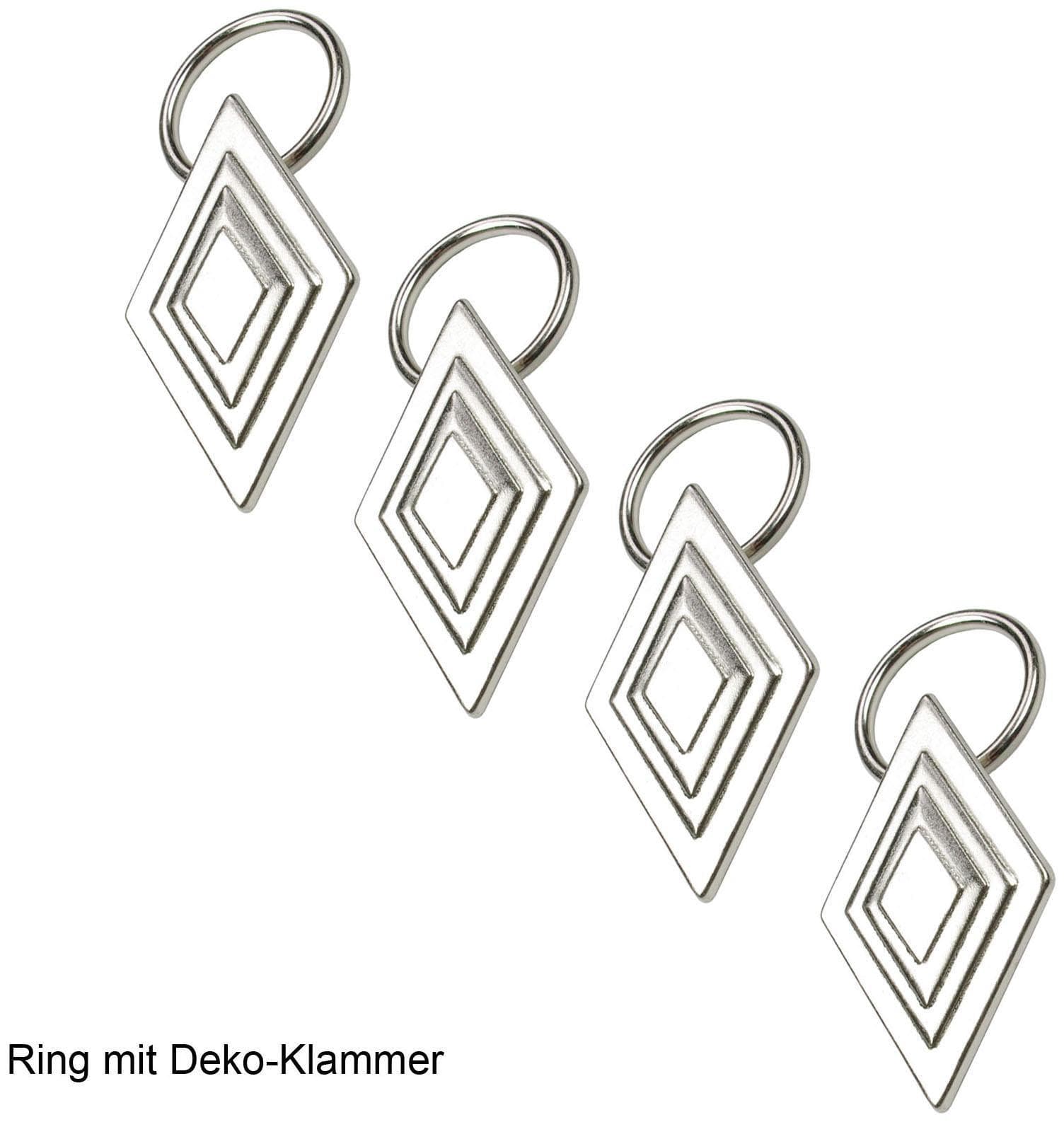 LIEDECO Gardinenring Gr. 1 Grau Chrom Metall 1,6cm Clip