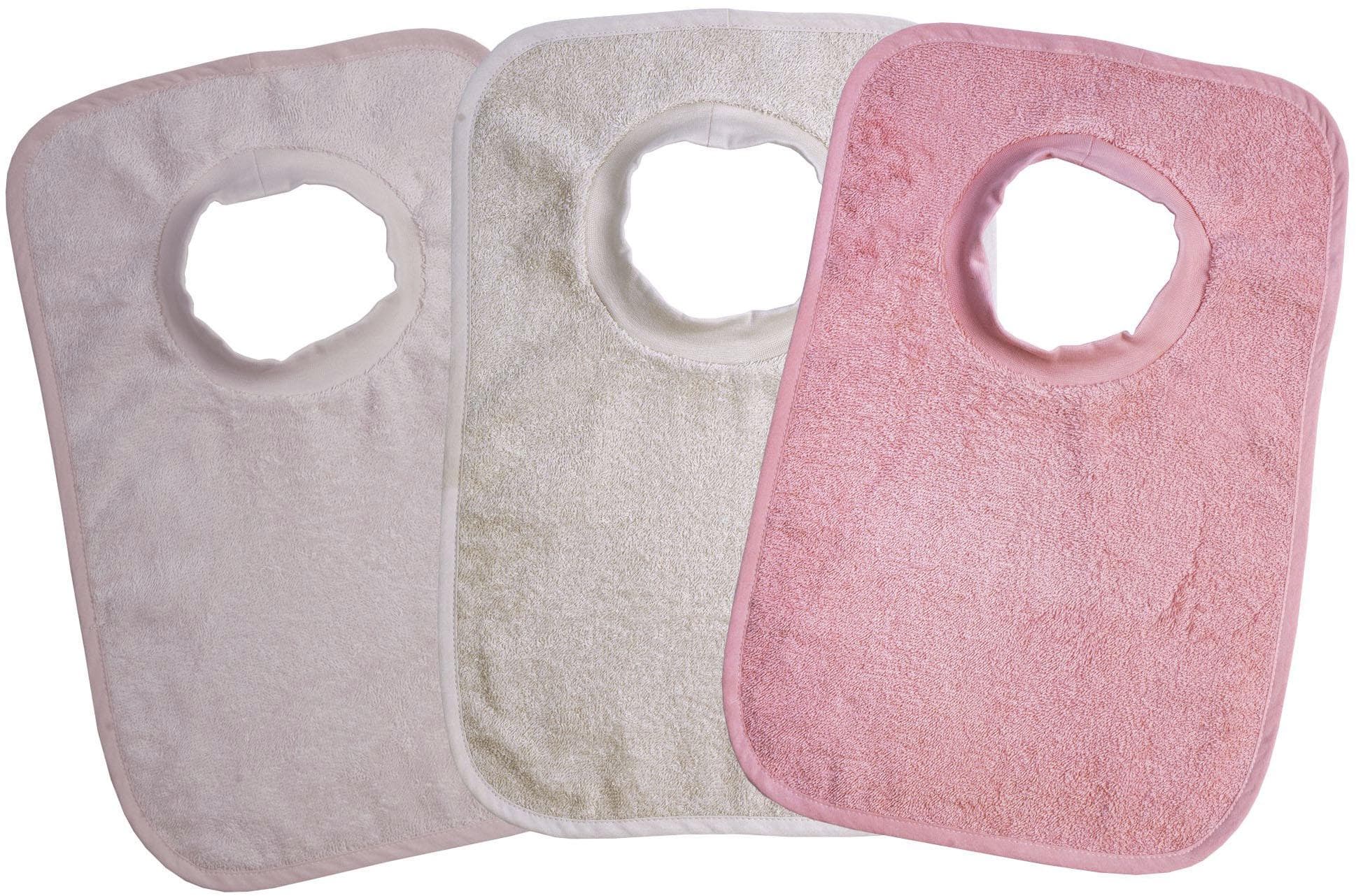Lätzchen WÖRNER Riesen-Schlupflatz 3er Pack Baby rosa greige Baumwolle